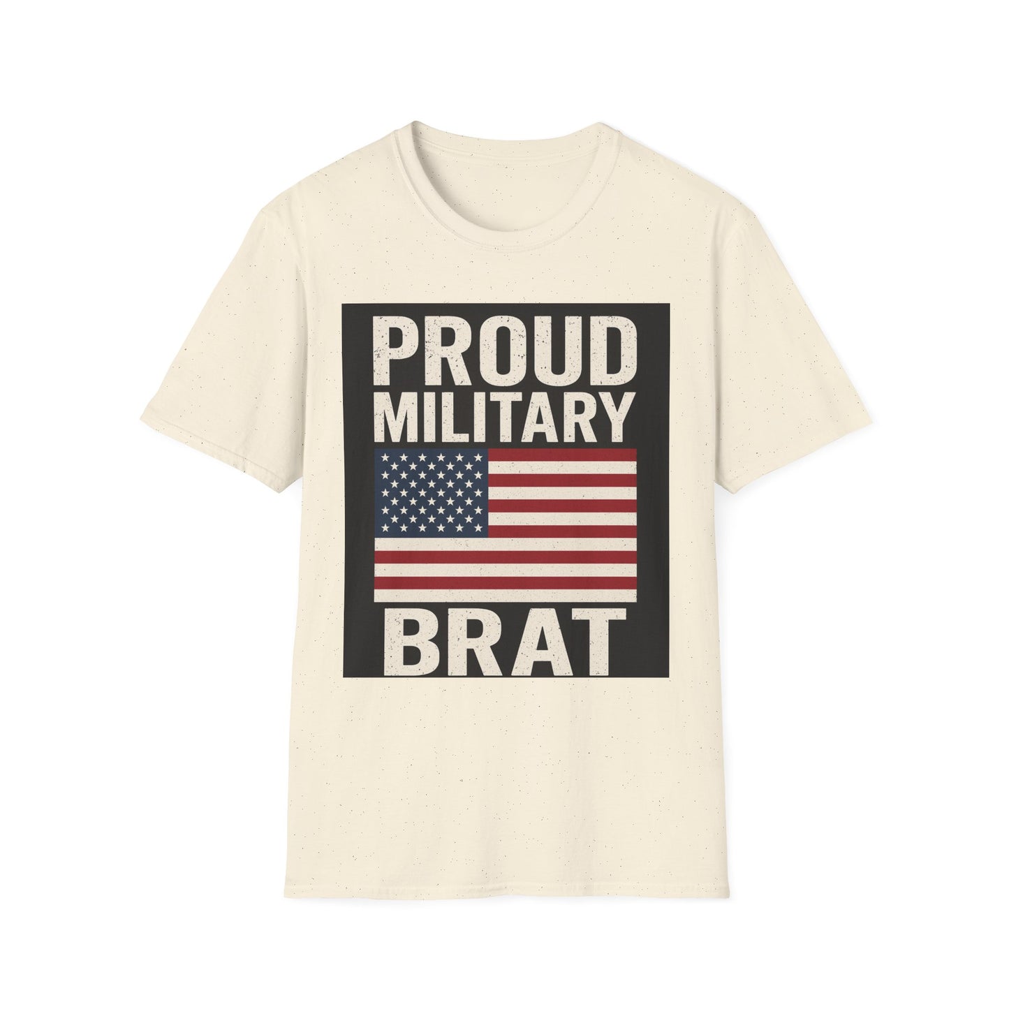 Proud Military Brat T-Shirt, Unisex Softstyle Tee, Patriotic Gift, Military Family Apparel, Comfortable Casual Wear, Support Our Troops