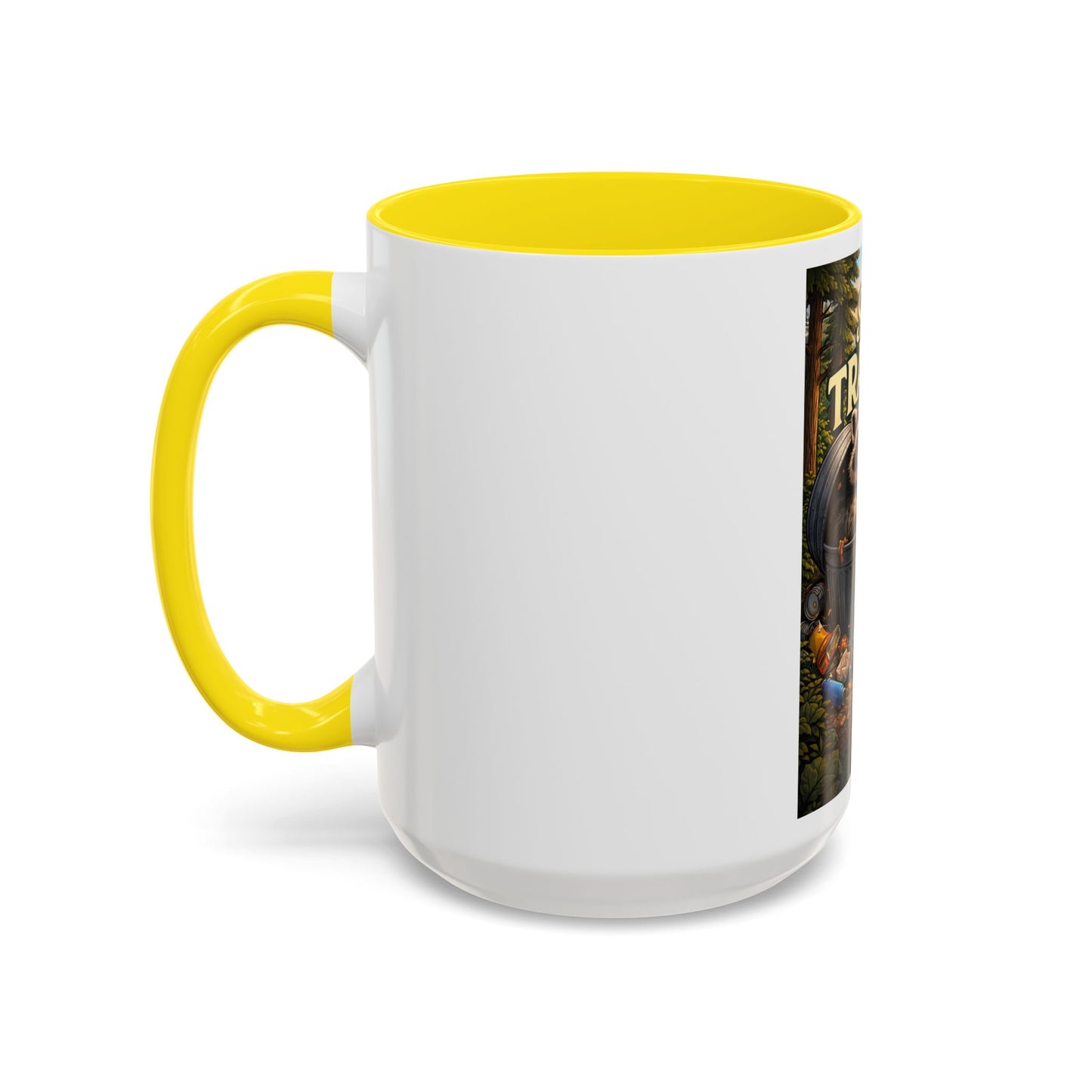 Stay Trashy Coffee Mug — Funny Raccoon Trash Can Design, Novelty Gift for Friends & Family