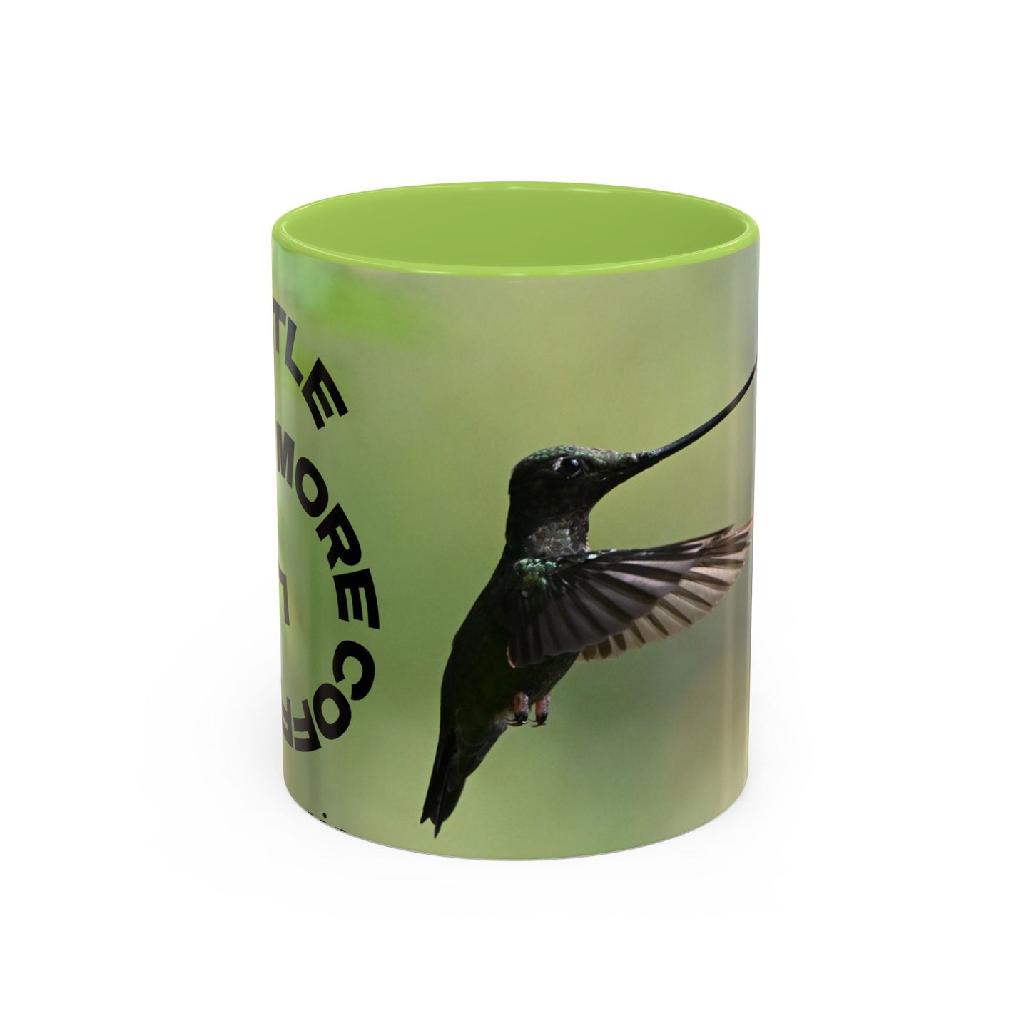 Hummingbird Accent Coffee Mug – 11/15oz Ceramic Mug with Black Interior & Handle