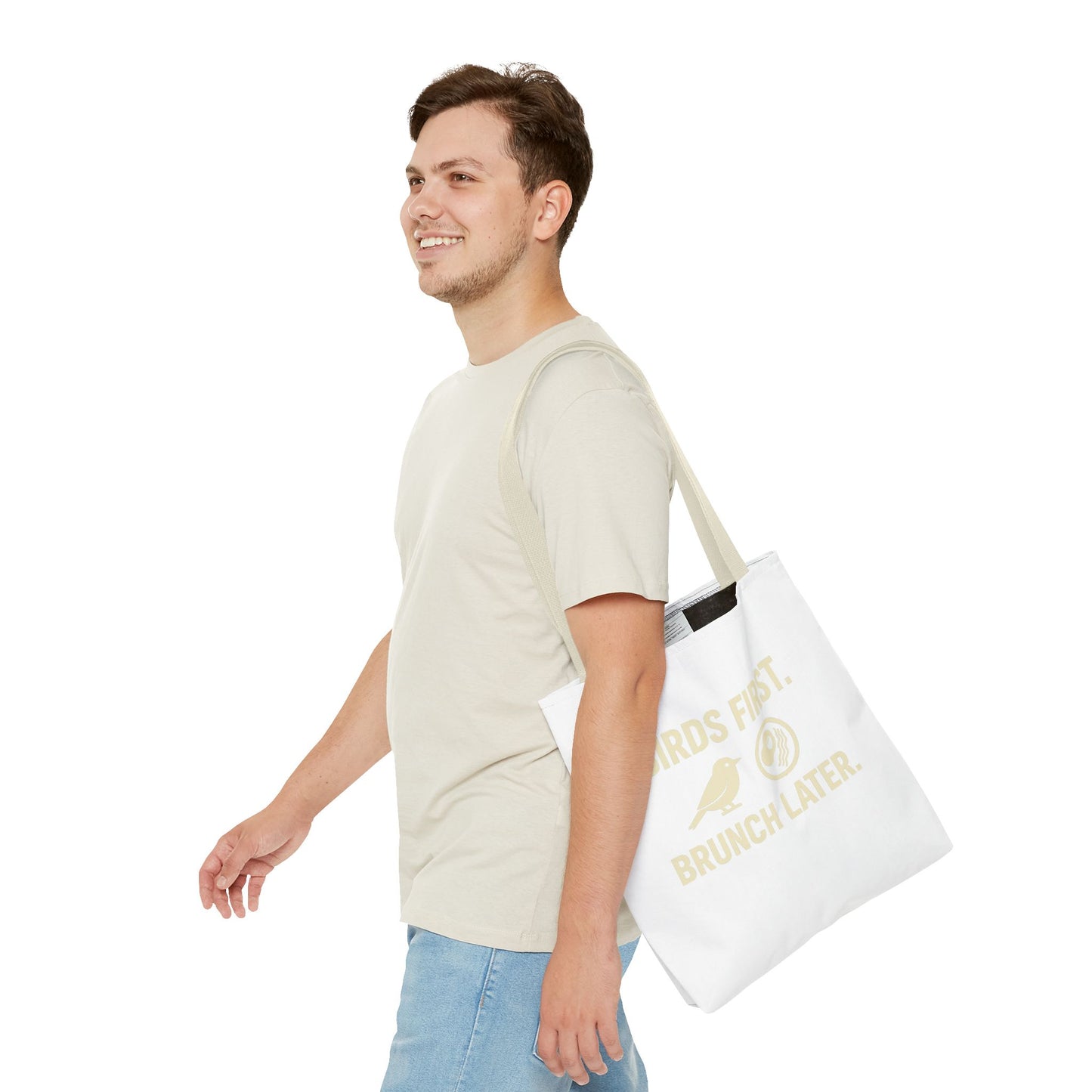 Birds First Brunch Later Tote Bag - Fun Grocery Bag, Eco-Friendly Shopping Tote, Perfect Gift for Brunch Lovers, Weekend Outings