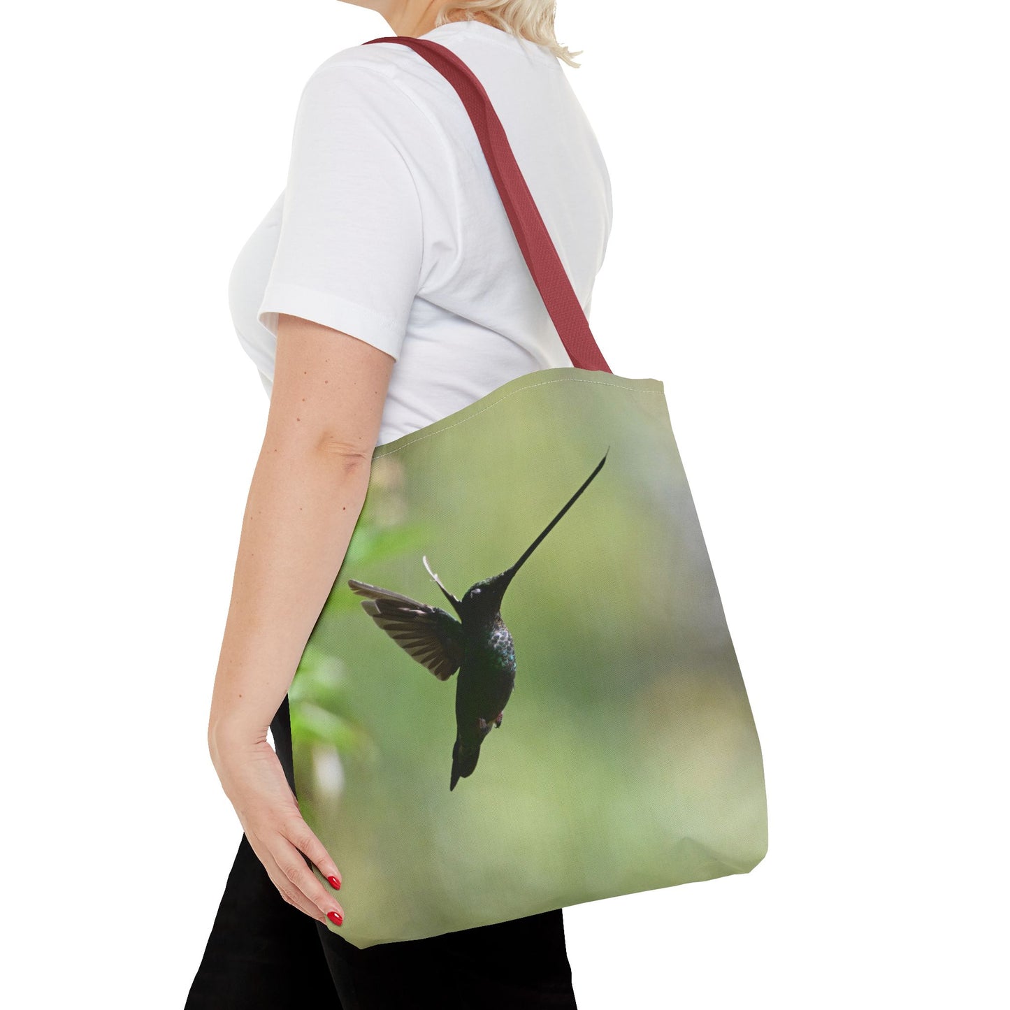 Hummingbird Tote Bag, Colorful Eco-Friendly Shopper, Summer Beach Bag, Floral Gift Bag, Lightweight Carry-All