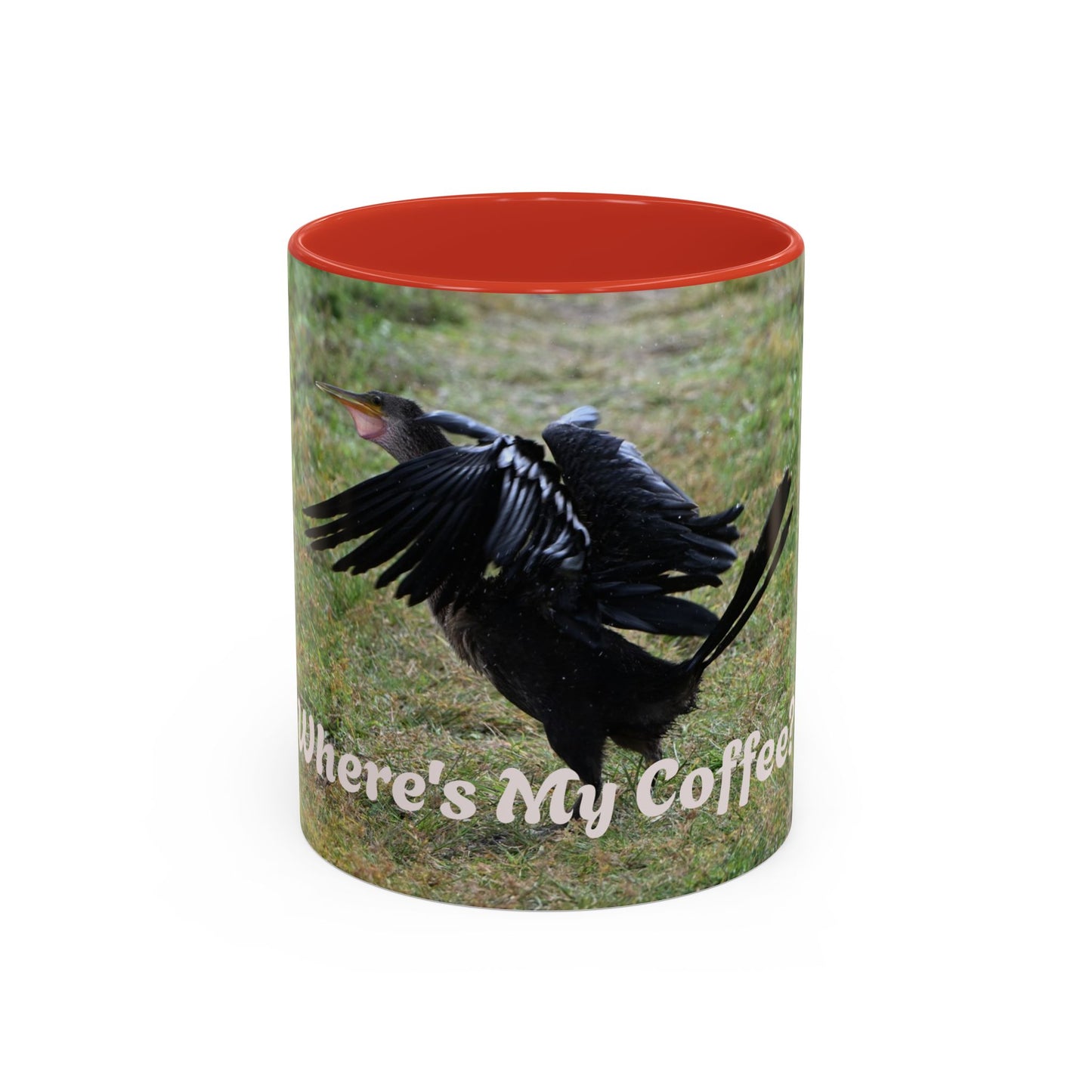 Where's My Coffee? Accent Coffee Mug – Funny Crow Bird Coffee Cup (11/15oz)