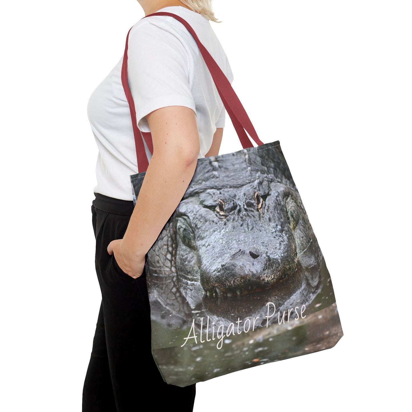 Alligator Print Tote Bag, Wildlife Lover Gift, Eco-Friendly Bag, Beach Tote, Animal Lovers' Accessory, Unique Alligator Purse