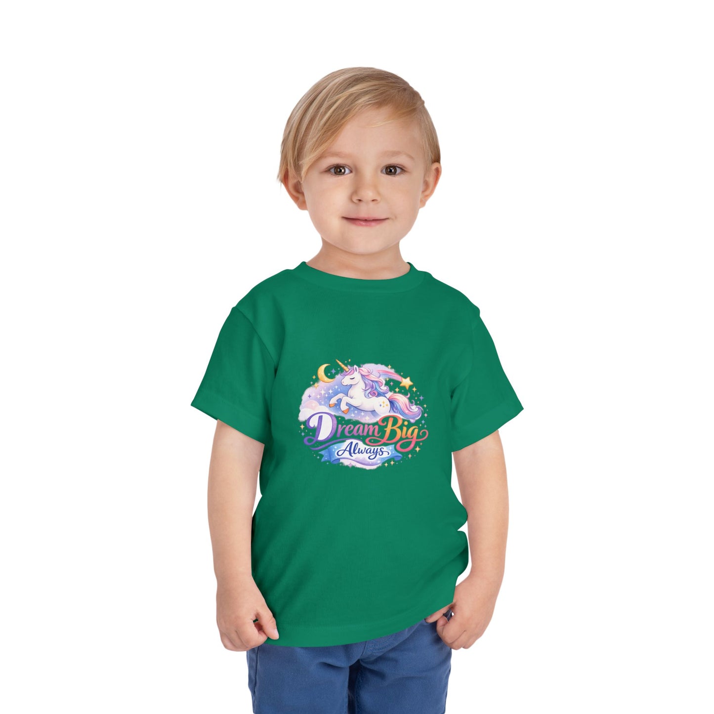 Toddler Tee — Dream Big Always Unicorn Graphic