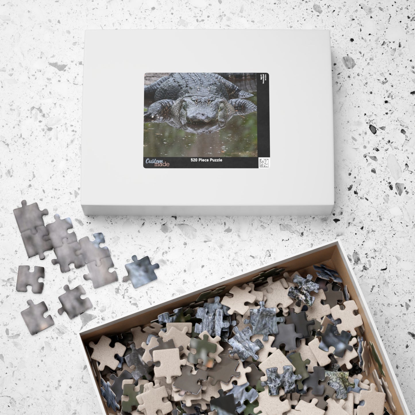Alligator Puzzle - 110, 252, 520, 1014-Piece Jigsaw, Animal Lovers Gift, Family Game Night, Nature Decor, Unique Home Activity