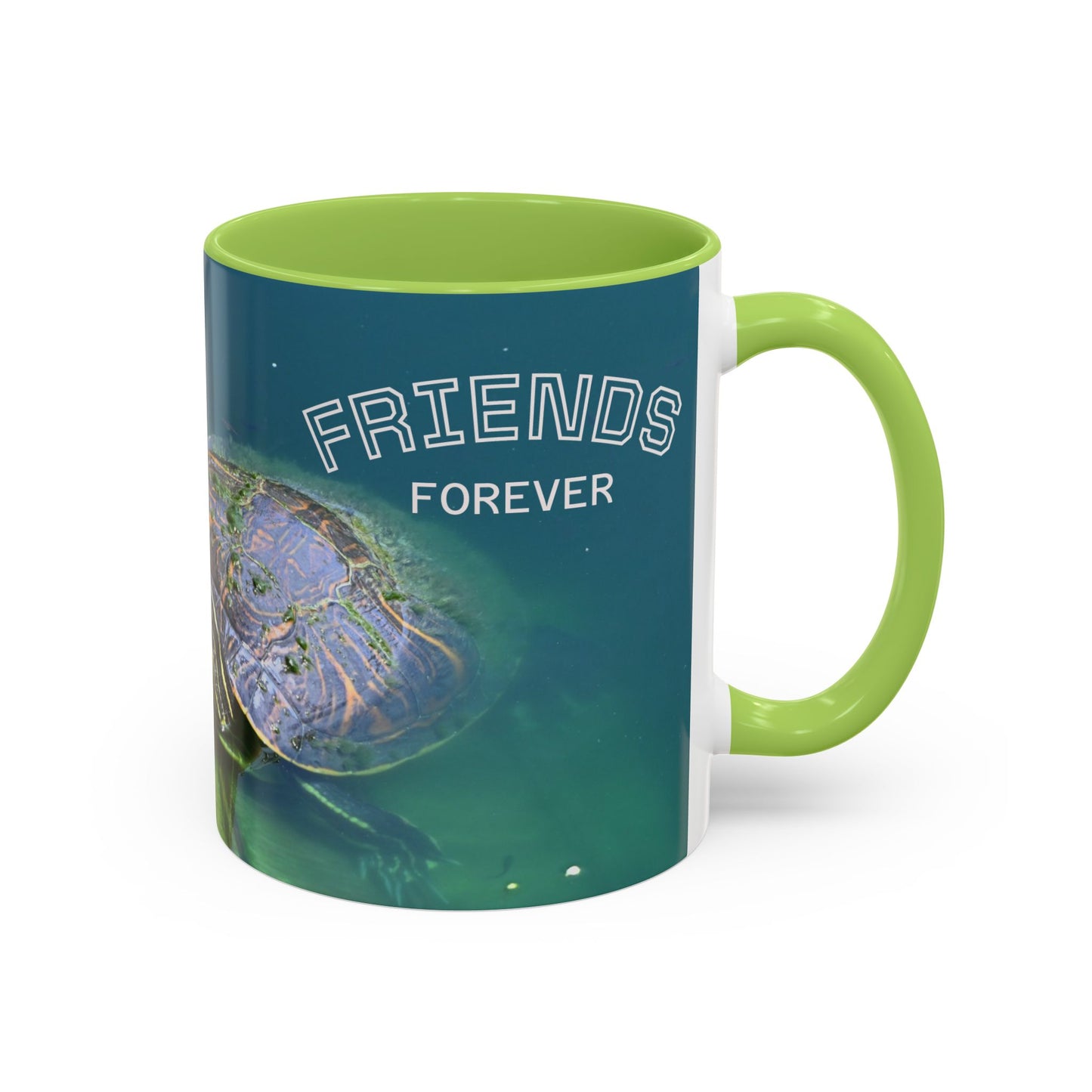 Friends Forever Turtle Accent Coffee Mug — 11/15oz Gift for Animal Lovers