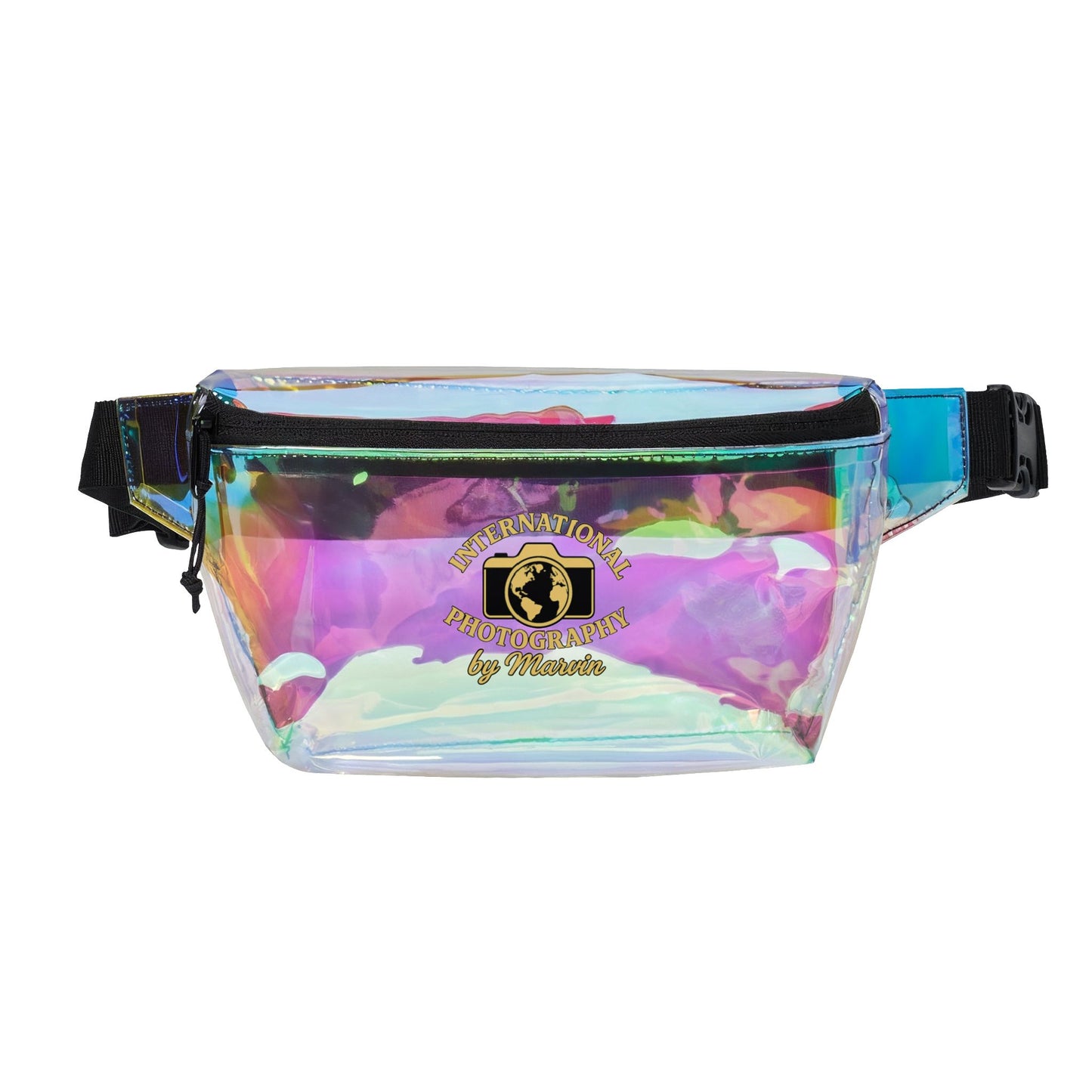 Clear/Black Vinyl Fanny Pack — International Photography Logo Belt Bag