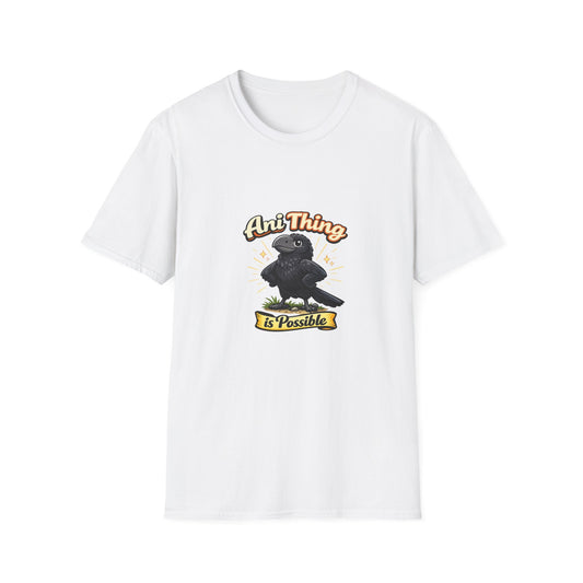 Crow Enthusiasm T-Shirt — "Any Thing Is Possible" Retro Graphic