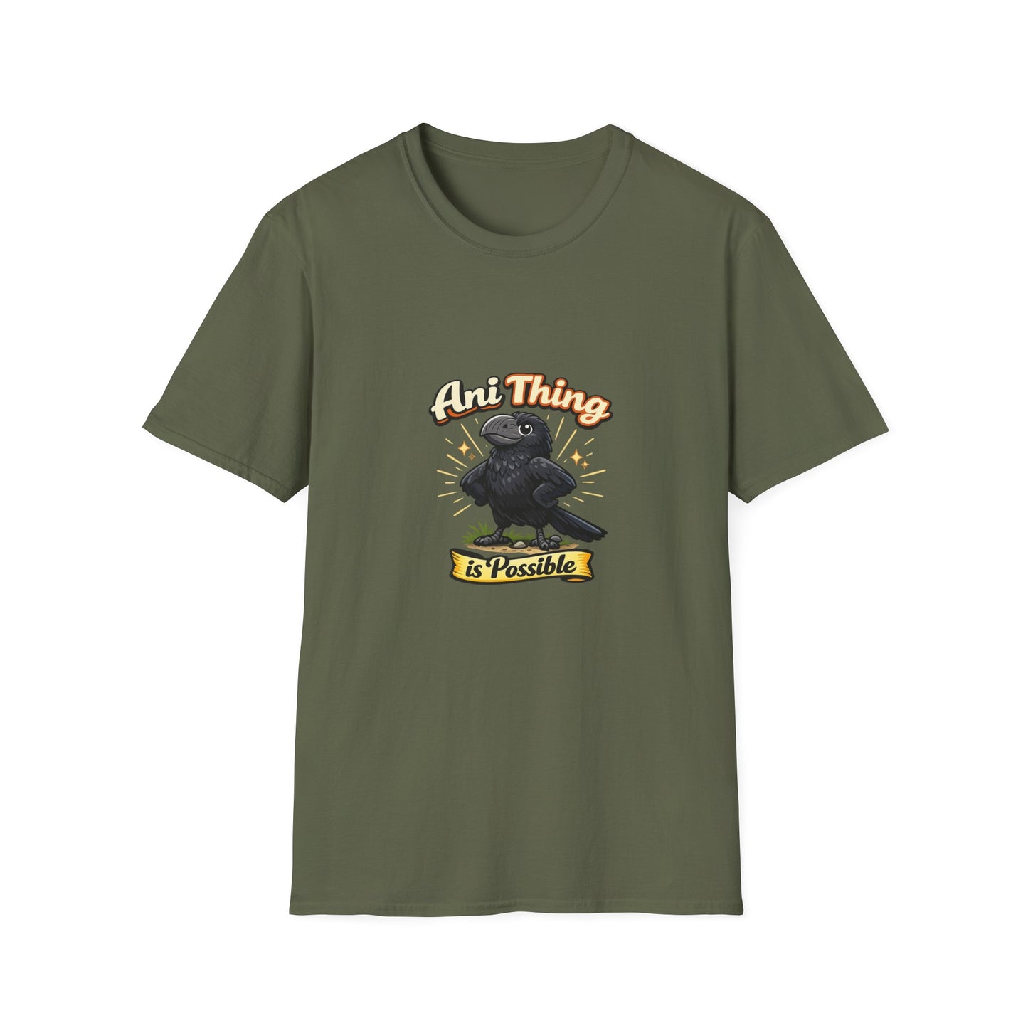 Crow Enthusiasm T-Shirt — "Any Thing Is Possible" Retro Graphic