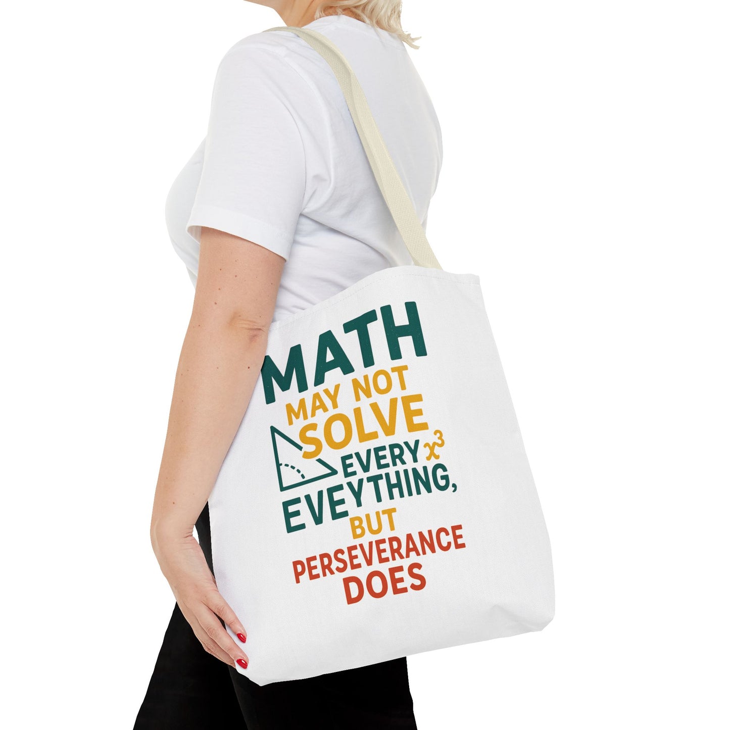 Inspirational Math Tote Bag, Motivational Carry-all, Teacher's Gift, Student Accessory, Study Essentials, QR Code Bag