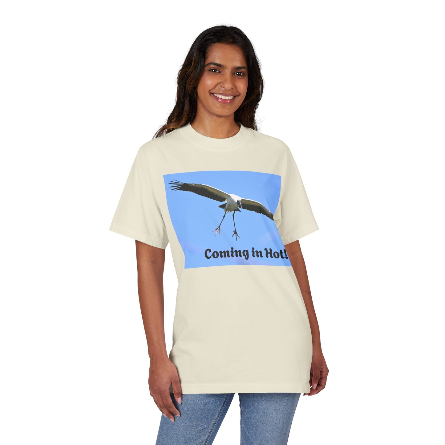 Unisex Garment-Dyed T-Shirt - 'Coming in Hot!' Fun Graphic Tee, Casual Wear, Gift for Bird Lovers, Summer Fashion, Birthday Present