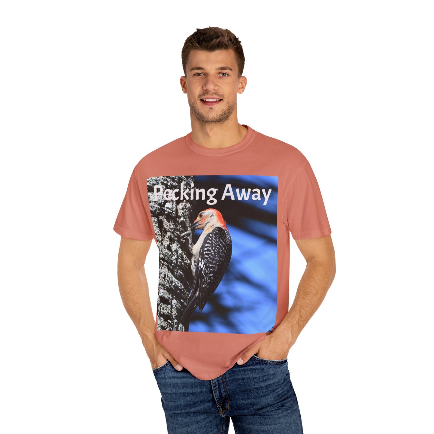 Nature Lover's Unisex T-Shirt - Eco-Friendly Tee with 'Pecking Away' Design, Gift for Birdwatchers, Nature Gifts, Casual Wear, [...]