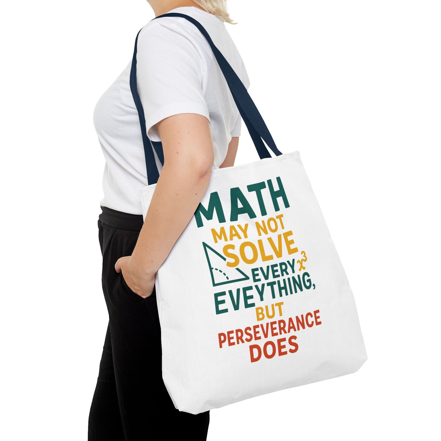 Inspirational Math Tote Bag, Motivational Carry-all, Teacher's Gift, Student Accessory, Study Essentials, QR Code Bag
