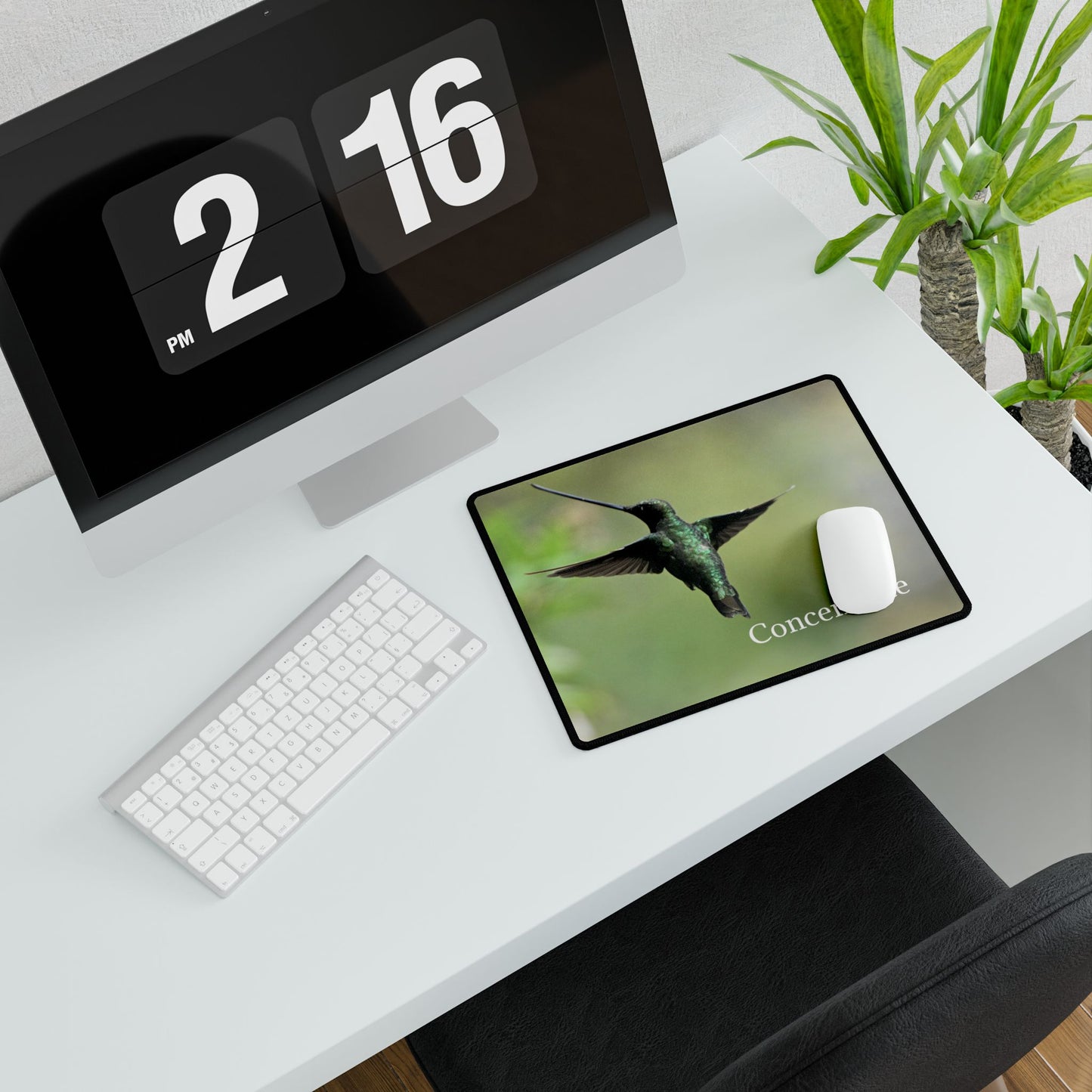 Hummingbird 'Concentrate' Desk Mat — Large Motivational Mouse Pad