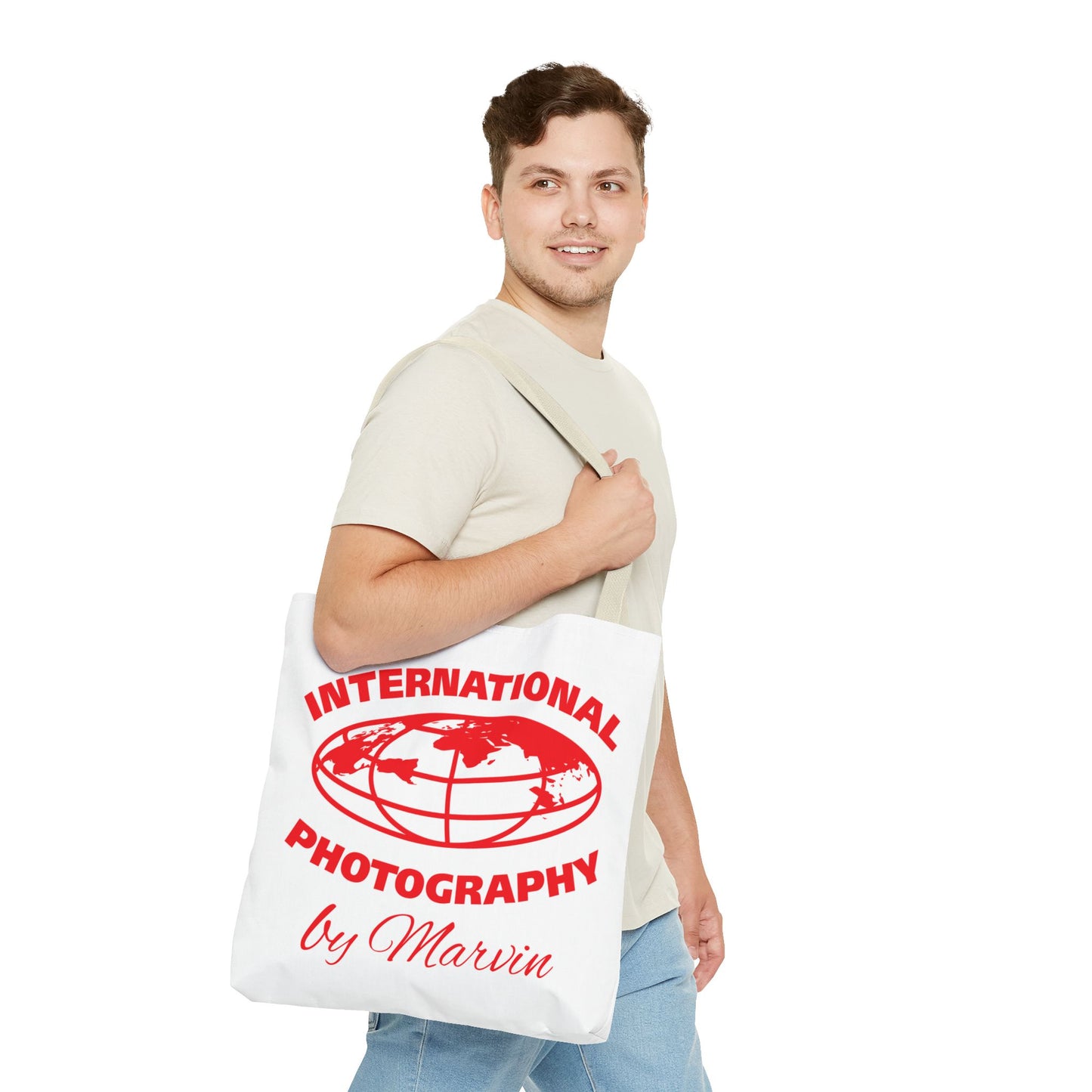 Photography Tote Bag with QR Code, Eco-Friendly Shopping Tote, Art Design Bag, Gift for Photographers, Customizable Travel Bag