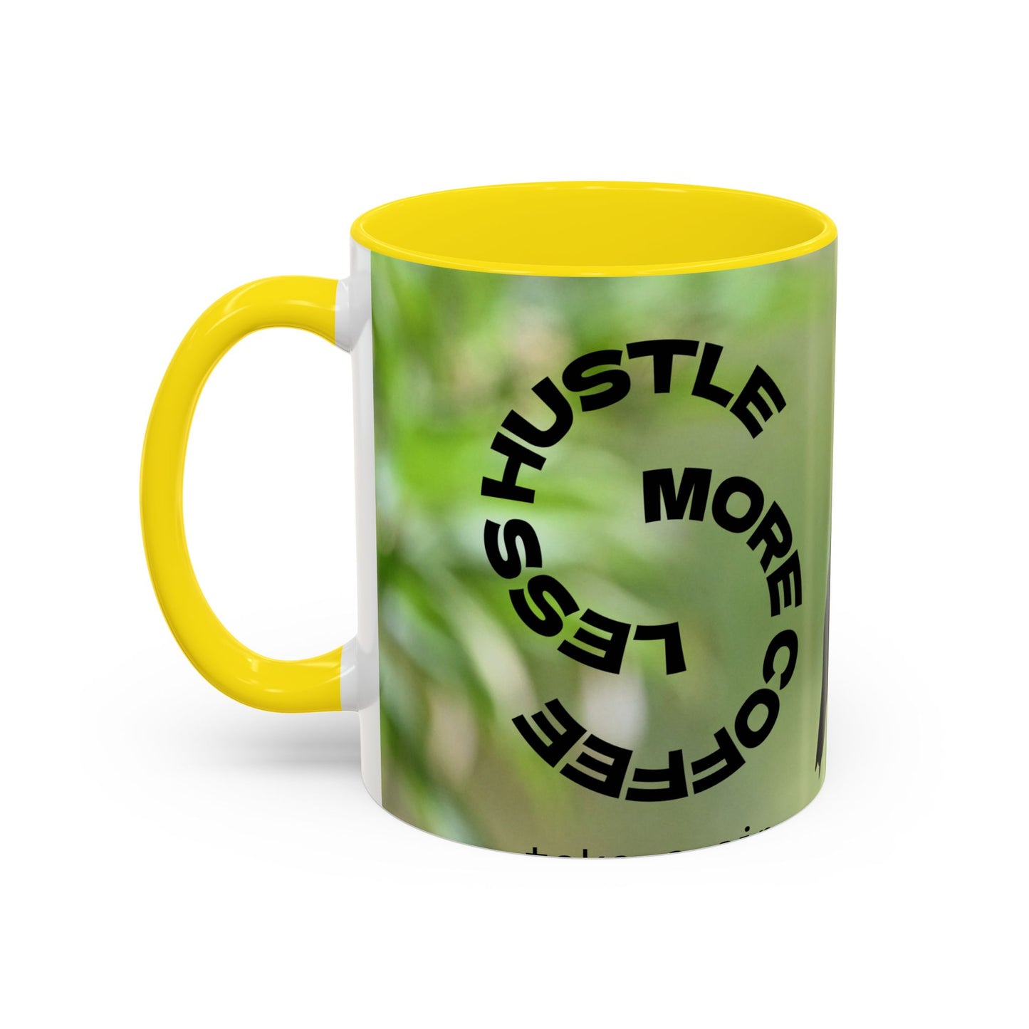 Hummingbird Accent Coffee Mug – 11/15oz Ceramic Mug with Black Interior & Handle