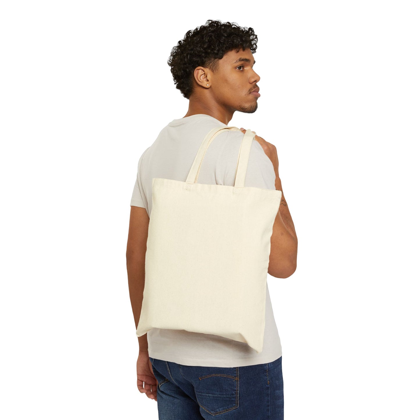 Cotton Canvas Tote Bag with Hummingbird