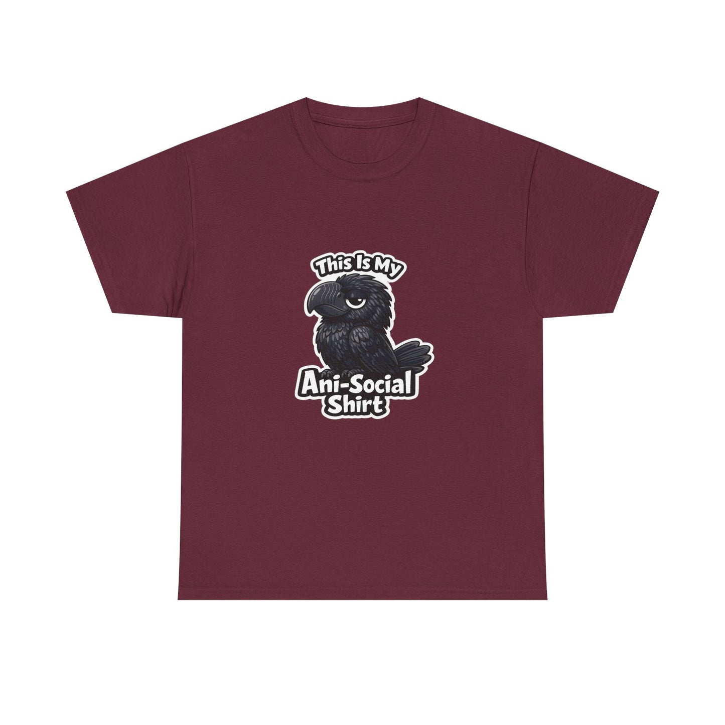 Anti-Social Shirt T‑Shirt — Cute Grumpy Bird Graphic Tee