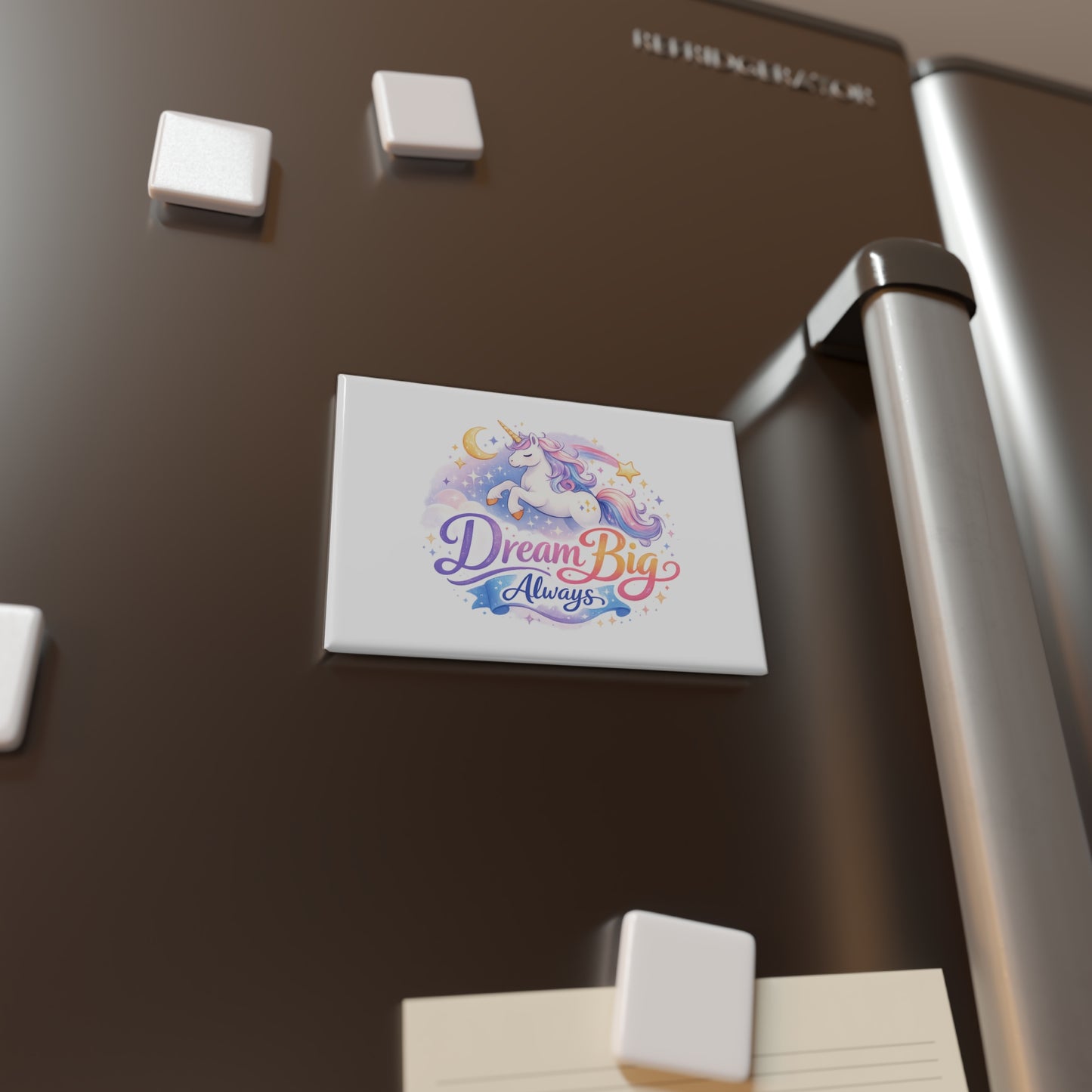 Dream Big Always Rectangle Magnet — Cute Unicorn Fridge Magnet for Kids & Gifts