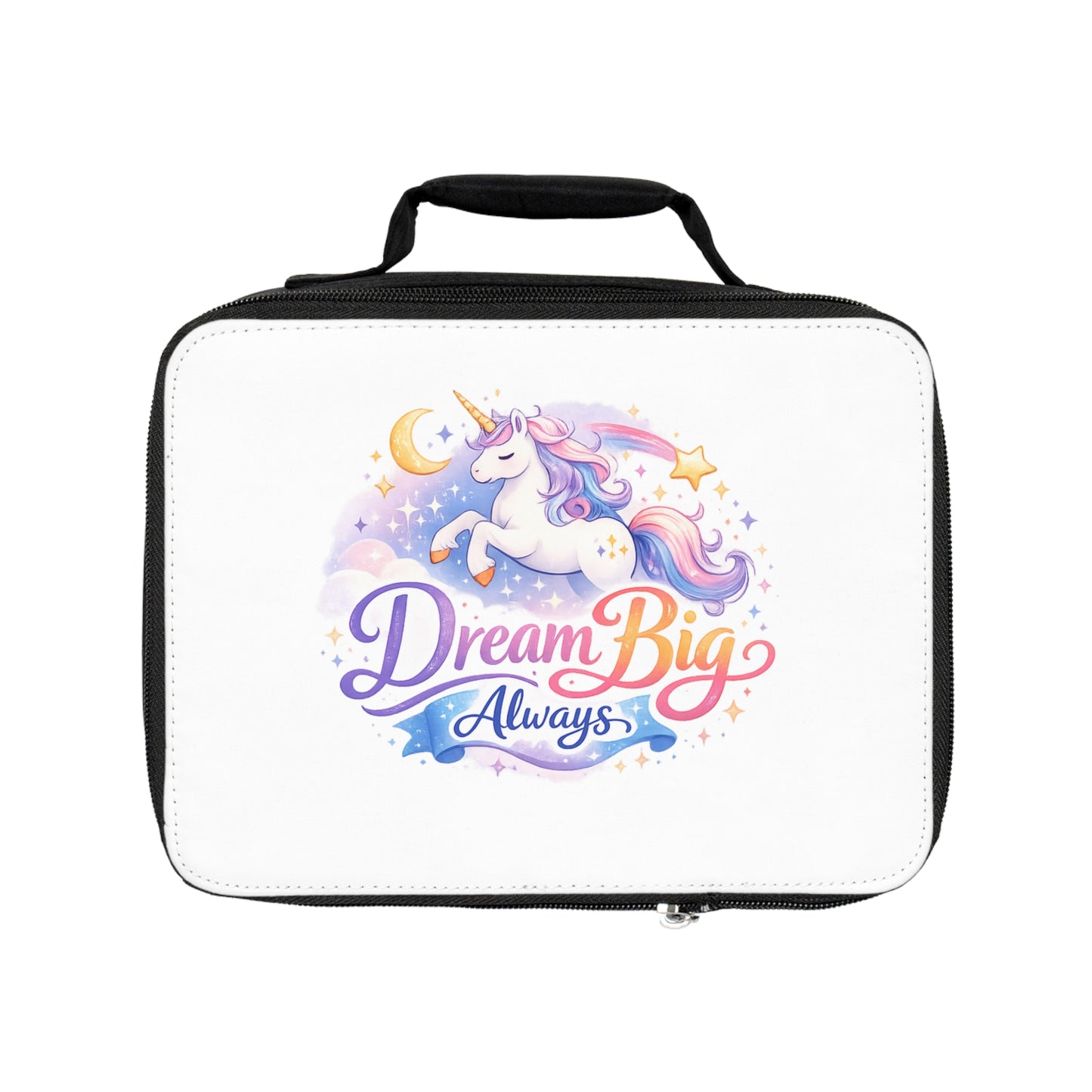 Dream Big Always Unicorn Lunch Bag — Kids Inspirational Insulated Lunchbox