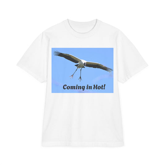 Unisex Garment-Dyed T-Shirt - 'Coming in Hot!' Fun Graphic Tee, Casual Wear, Gift for Bird Lovers, Summer Fashion, Birthday Present