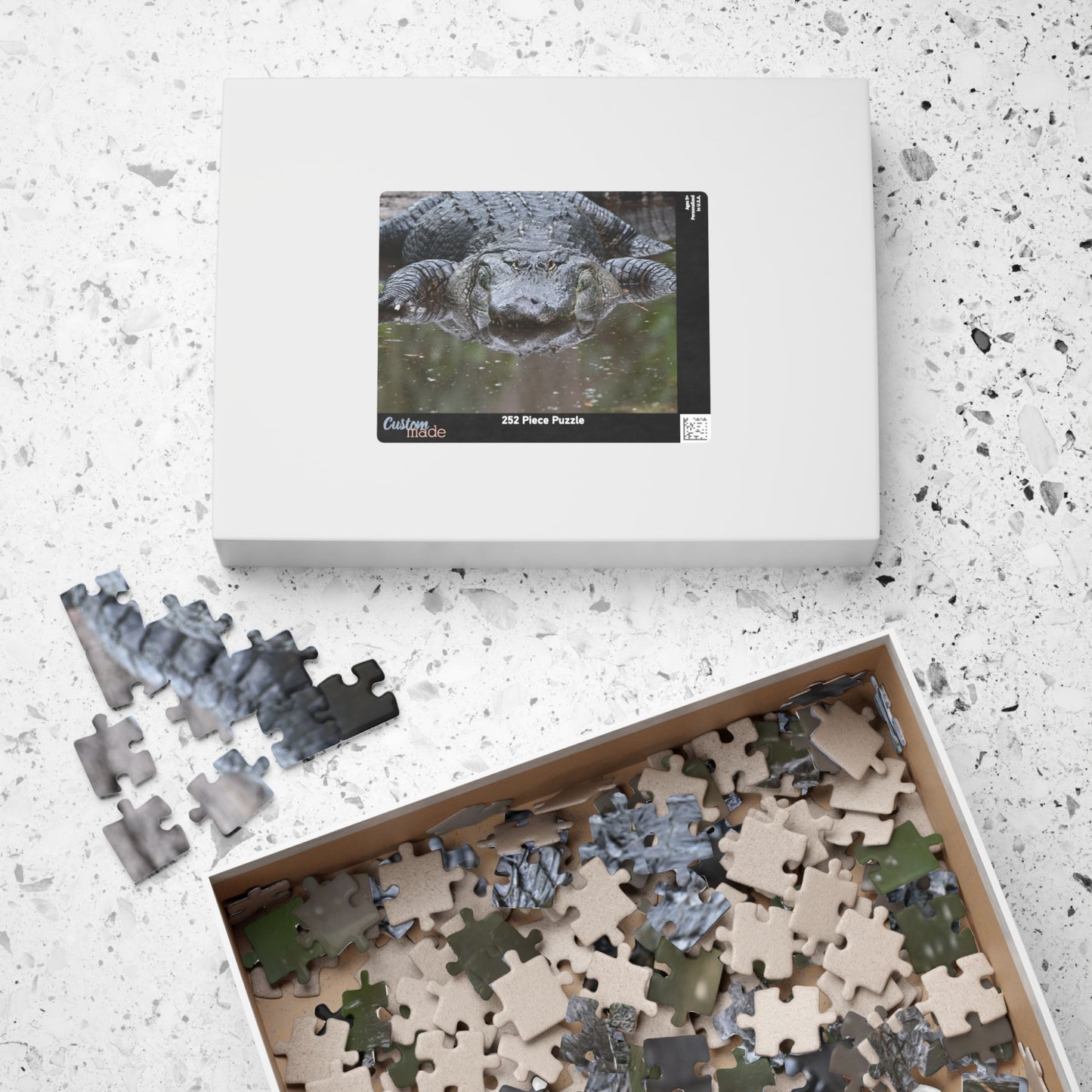 Alligator Puzzle - 110, 252, 520, 1014-Piece Jigsaw, Animal Lovers Gift, Family Game Night, Nature Decor, Unique Home Activity