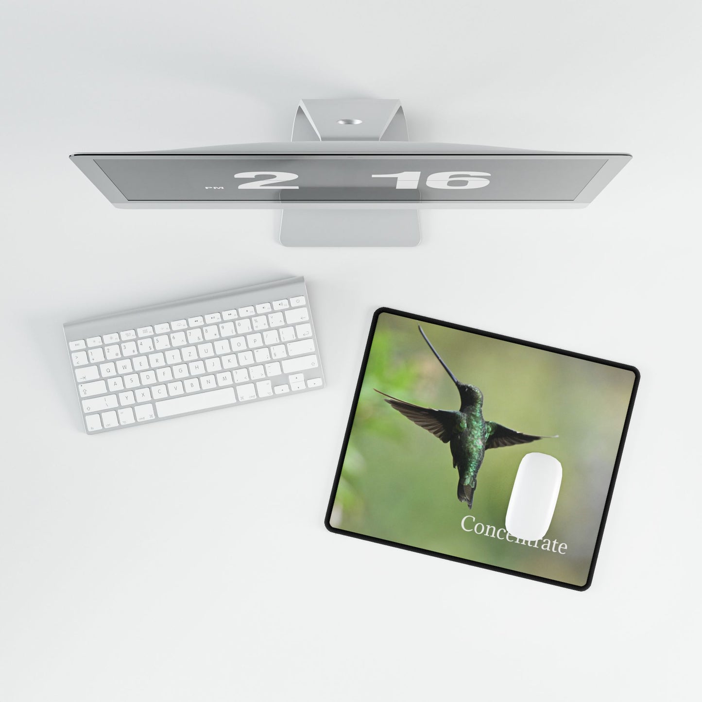 Hummingbird 'Concentrate' Desk Mat — Large Motivational Mouse Pad