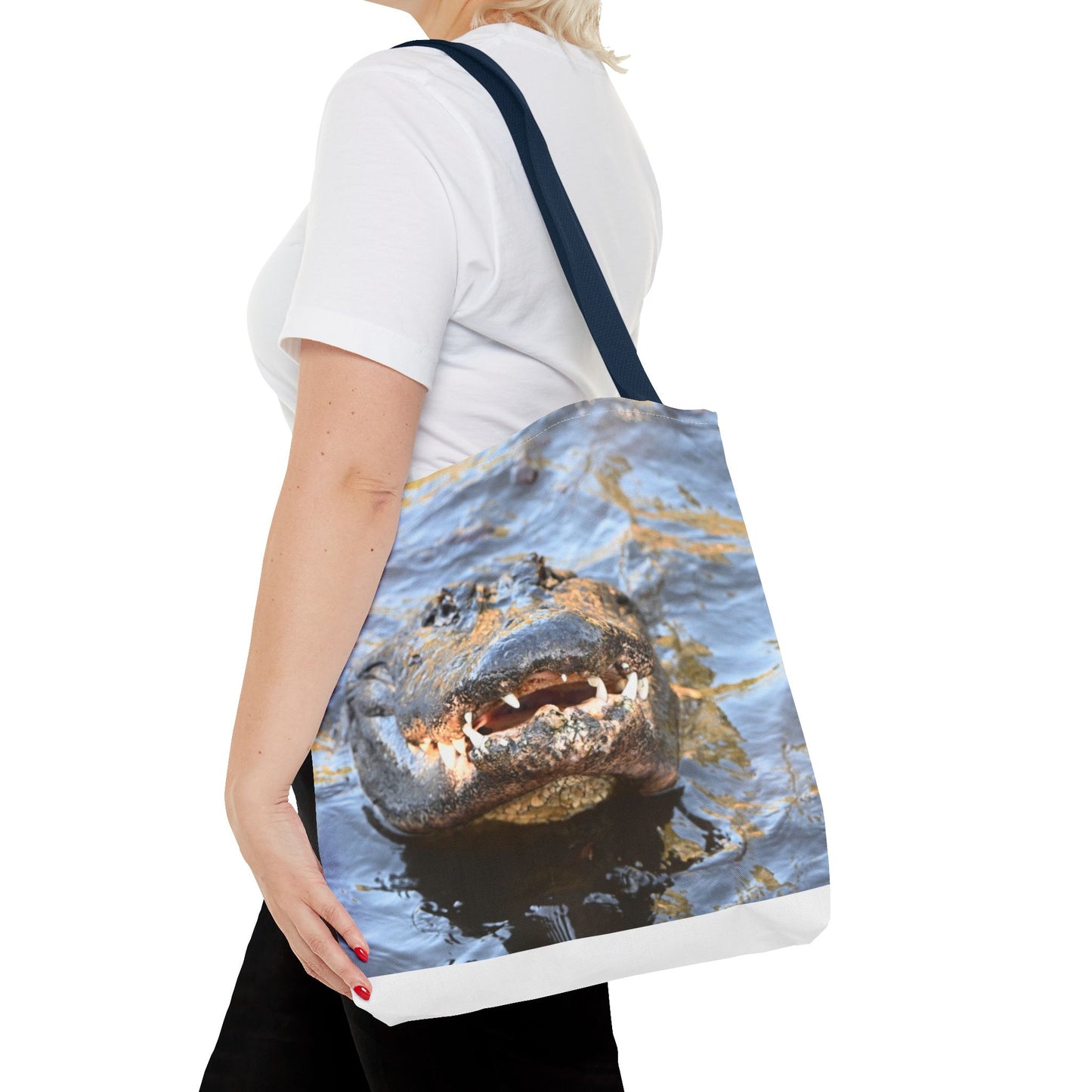 Alligator Print Tote Bag, Eco-Friendly Shopping Bag, Wildlife Lover Gift, Summer Essential, Beach Tote, Animal Lover Accessories