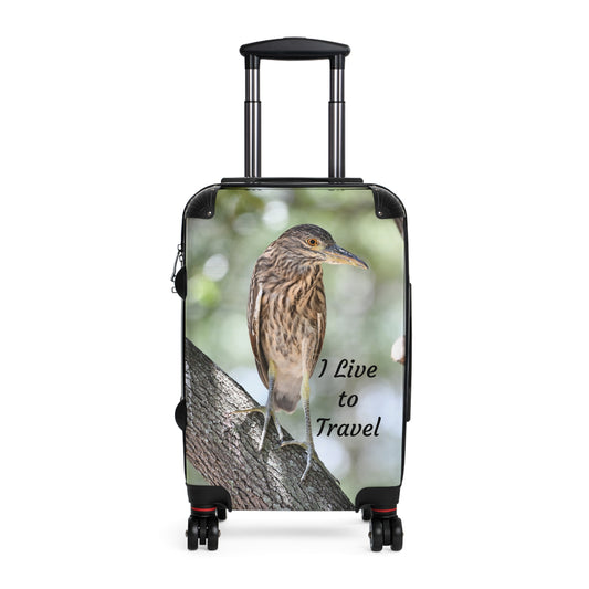 Travel Suitcase - I Live to Travel, Luggage for Adventurers, Travel Gift, Vacation Bag, Holiday Packing, Unique Travel Case