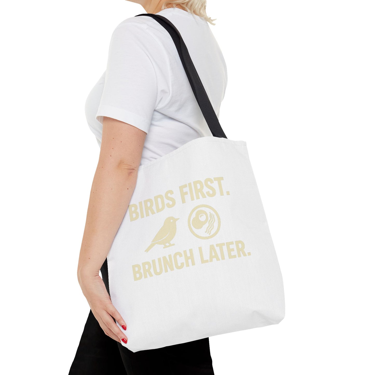 Birds First Brunch Later Tote Bag - Fun Grocery Bag, Eco-Friendly Shopping Tote, Perfect Gift for Brunch Lovers, Weekend Outings