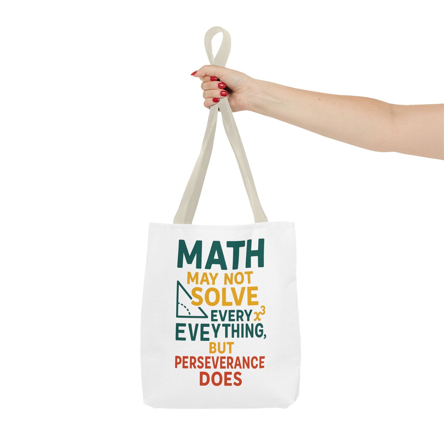 Inspirational Math Tote Bag, Motivational Carry-all, Teacher's Gift, Student Accessory, Study Essentials, QR Code Bag