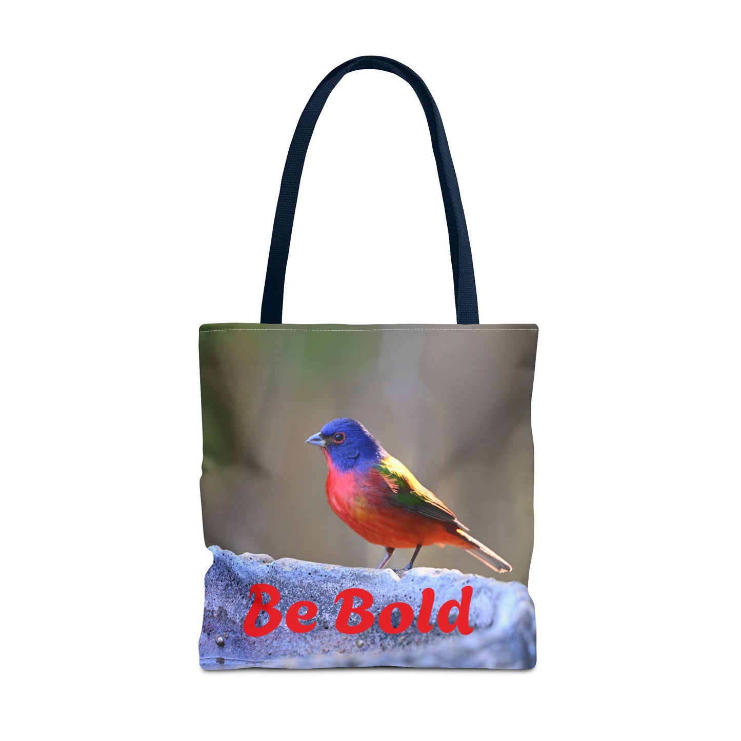 Colorful Bird Be Bold Tote Bag, Eco-Friendly Art Tote, Nature Lover Gift, Inspirational Quote Bag, Everyday Carry-All