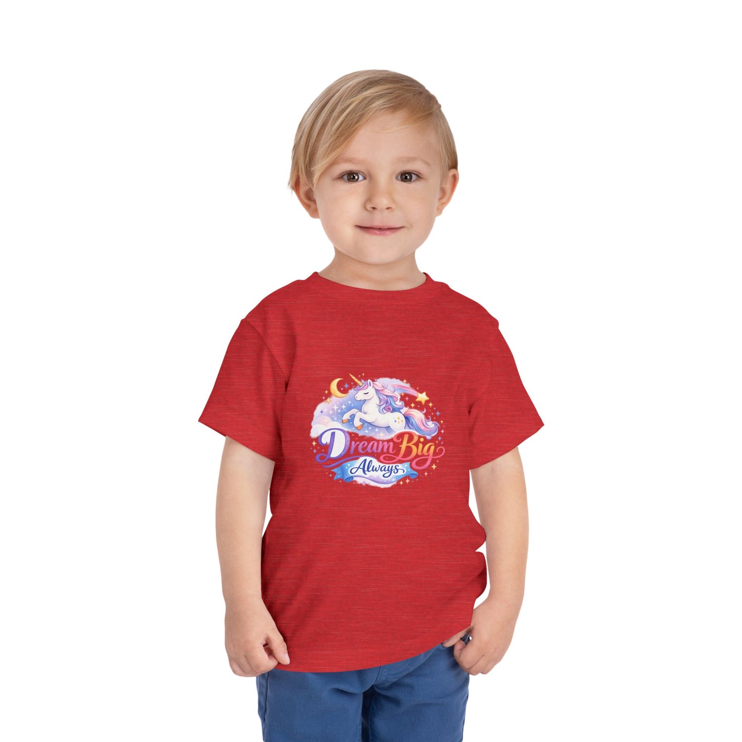 Toddler Tee — Dream Big Always Unicorn Graphic