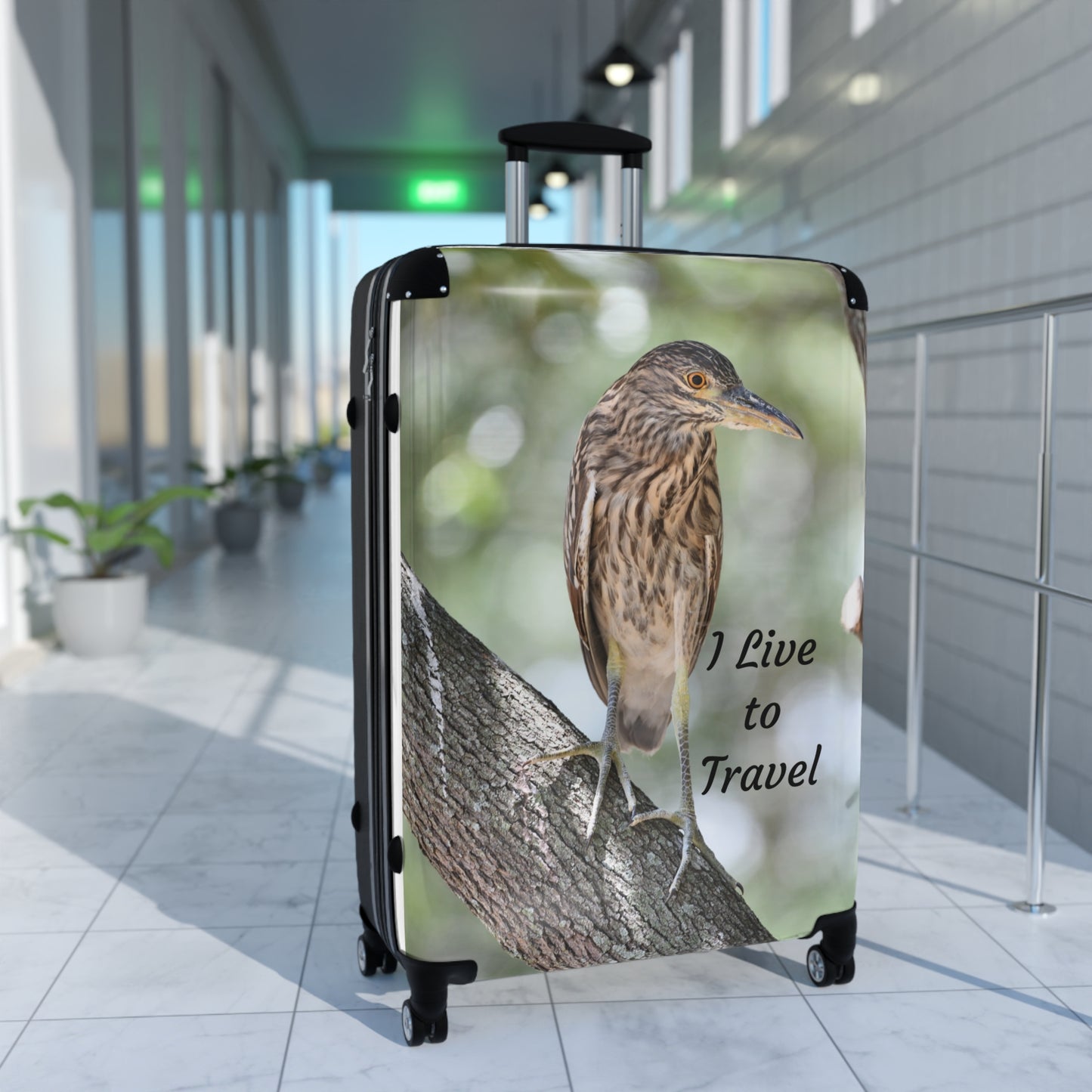 Travel Suitcase - I Live to Travel, Luggage for Adventurers, Travel Gift, Vacation Bag, Holiday Packing, Unique Travel Case