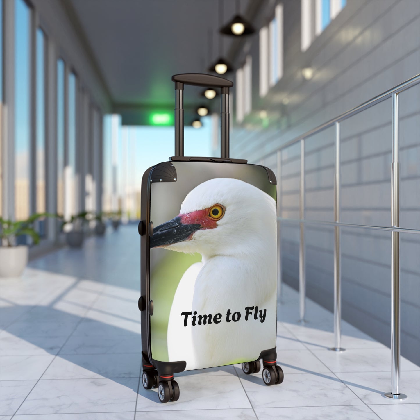 Stylish Suitcase for Travel Enthusiasts, Custom Luggage, Perfect Gift for Travelers, Time to Fly Design, Unique Travel Accessory
