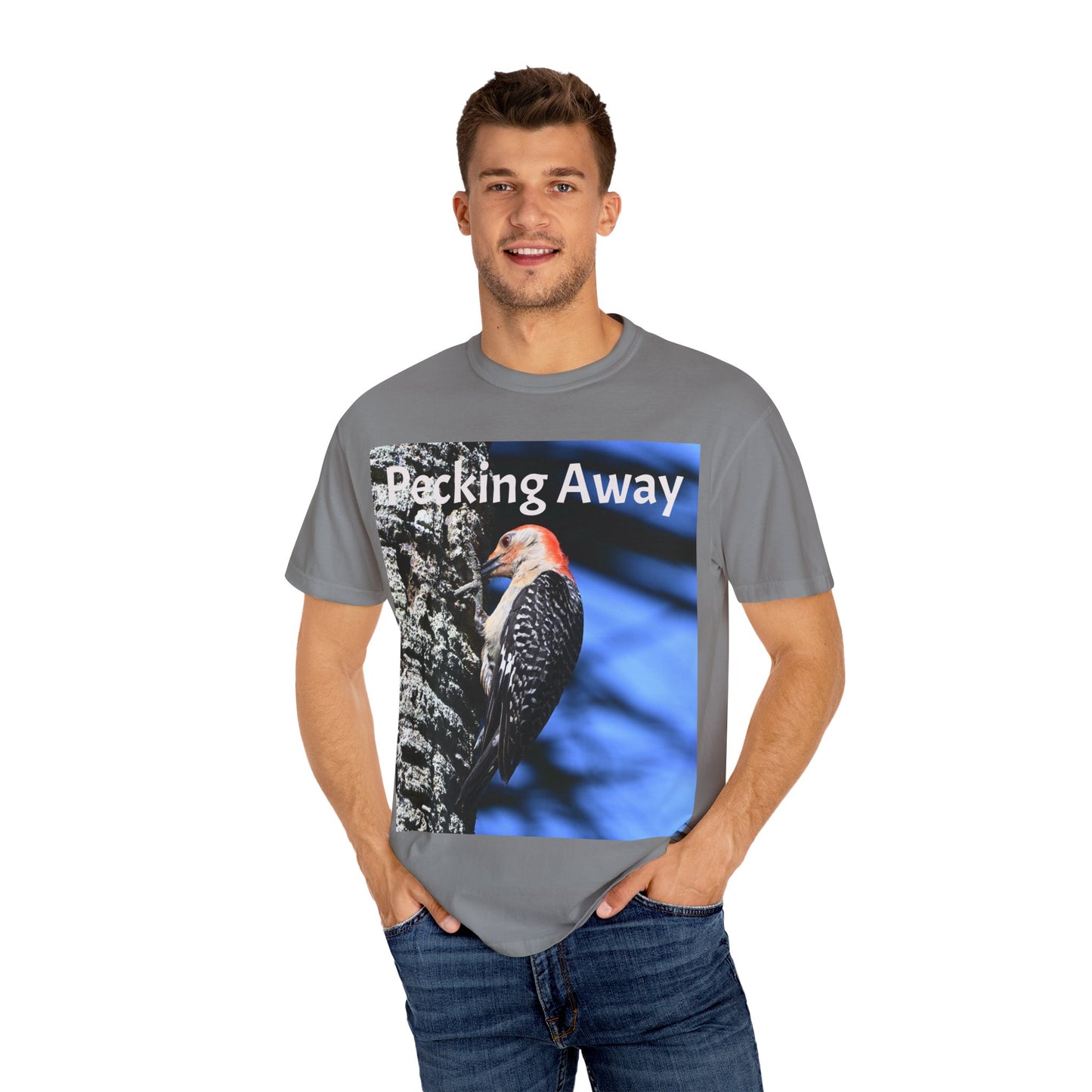 Nature Lover's Unisex T-Shirt - Eco-Friendly Tee with 'Pecking Away' Design, Gift for Birdwatchers, Nature Gifts, Casual Wear, [...]
