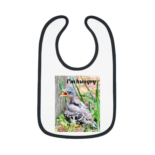 Cute Baby Bib with 'I'm Hungry' Design, Adjustable Bib for Infants, Fun Feeding Accessory, Baby Shower Gift, Toddler Apparel