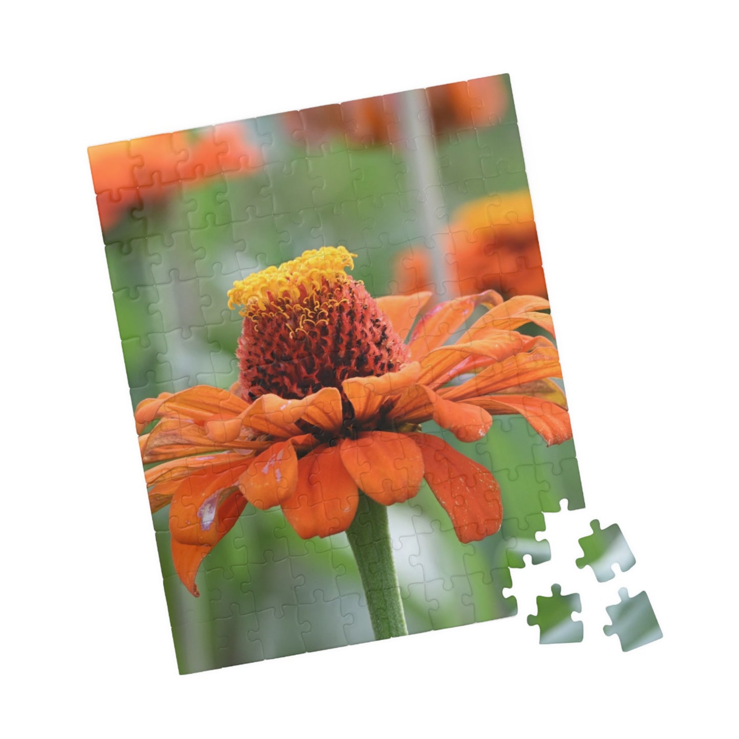Zinnia Bloom Jigsaw Puzzle — 110/252/520/1014-Piece Floral Puzzle for Relaxation & Gifts