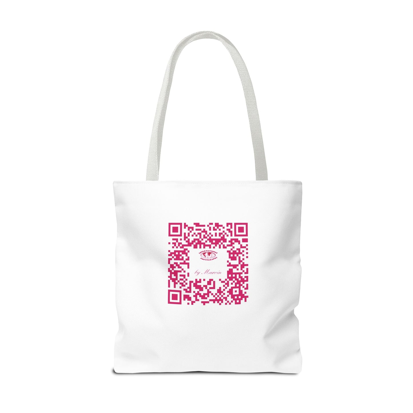 Photography Tote Bag with QR Code, Eco-Friendly Shopping Tote, Art Design Bag, Gift for Photographers, Customizable Travel Bag