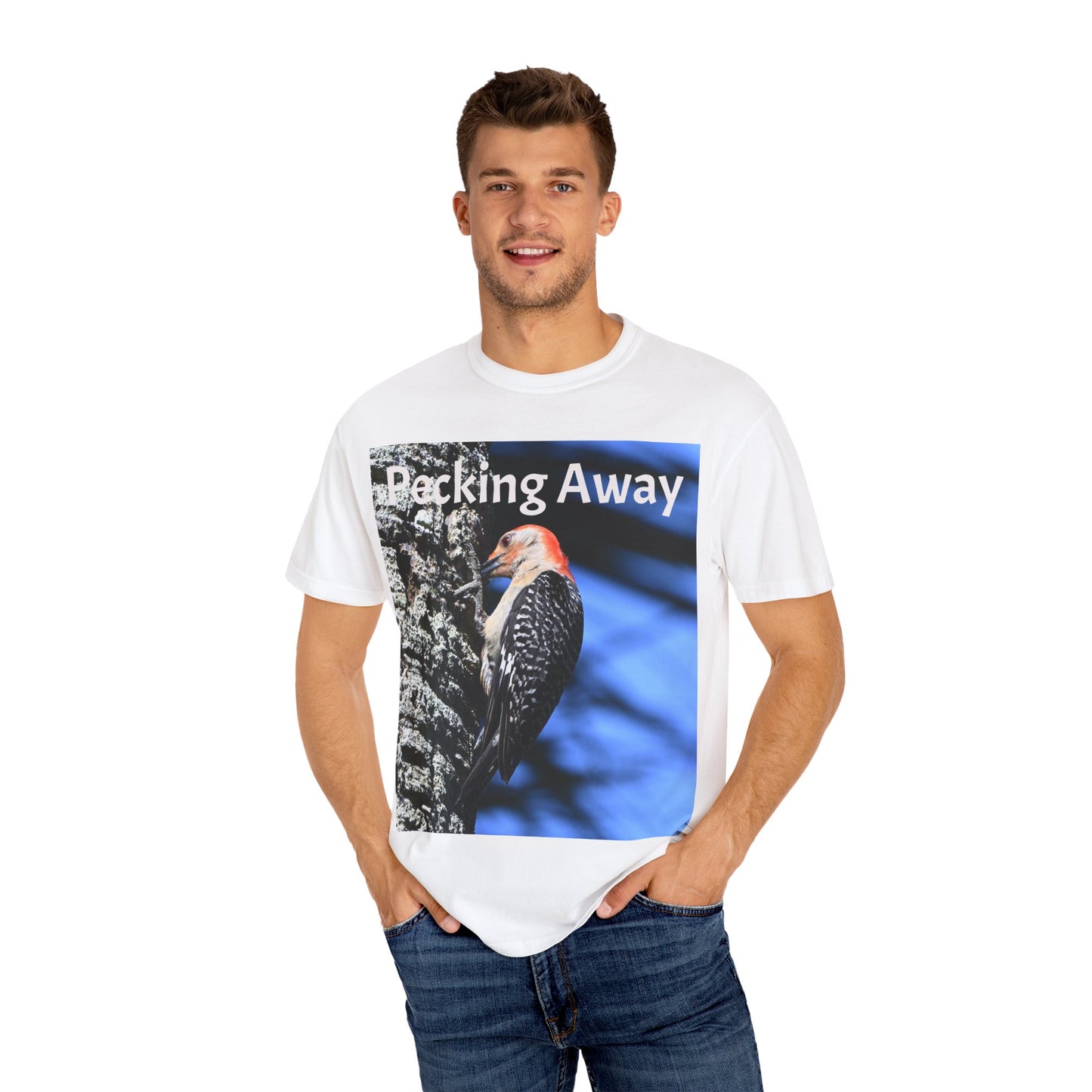 Nature Lover's Unisex T-Shirt - Eco-Friendly Tee with 'Pecking Away' Design, Gift for Birdwatchers, Nature Gifts, Casual Wear, [...]