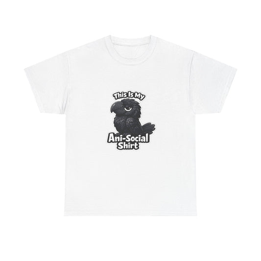Anti-Social Shirt T‑Shirt — Cute Grumpy Bird Graphic Tee