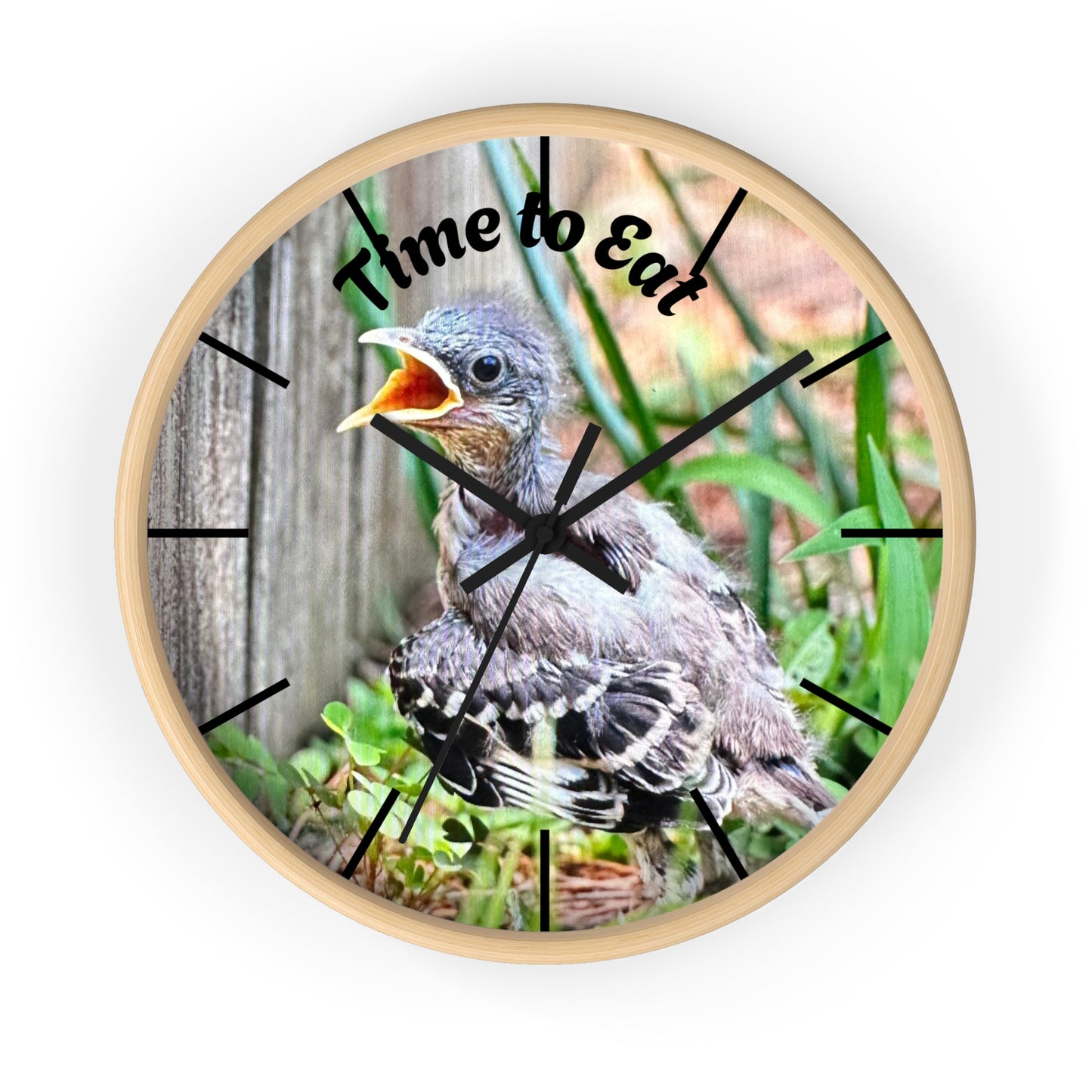 Nature-Inspired Wall Clock, Time to Eat Bird Clock, Home Decor for Bird Lovers, Gift for Nature Enthusiasts, Unique Wall Art