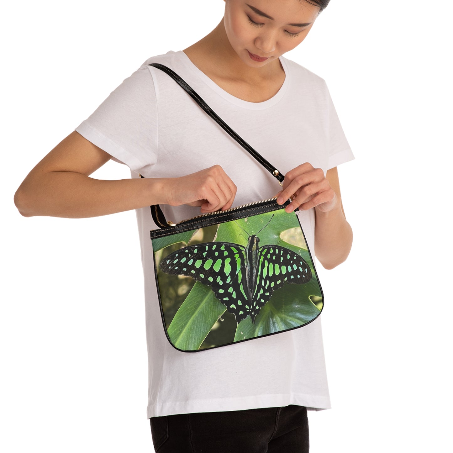 Green Butterfly Small Shoulder Bag – Nature-Inspired Crossbody Purse