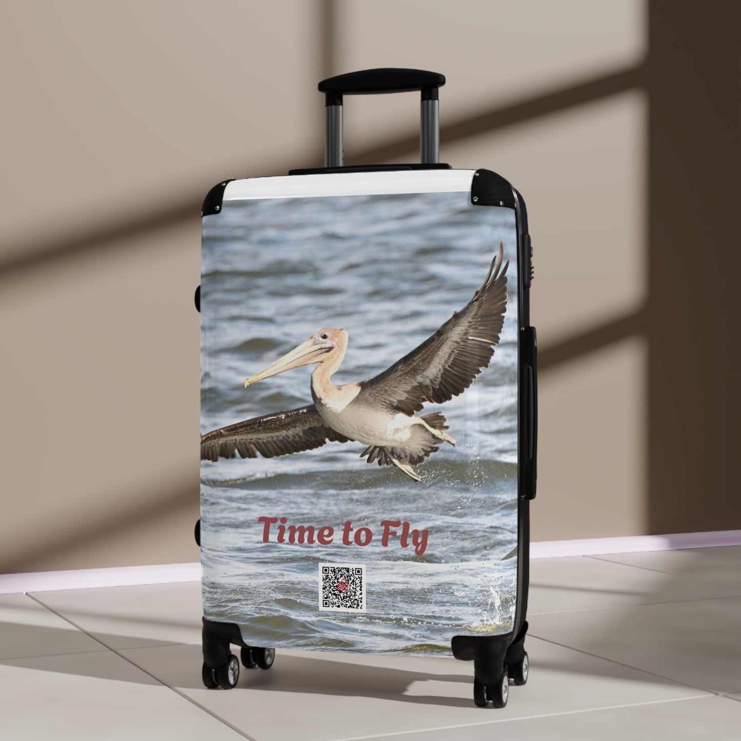 Travel Luggage with Custom Design - Time to Fly Suitcase, Personalized Baggage, Unique Travel Gear, Vacation Essentials, Gifts for Travelers