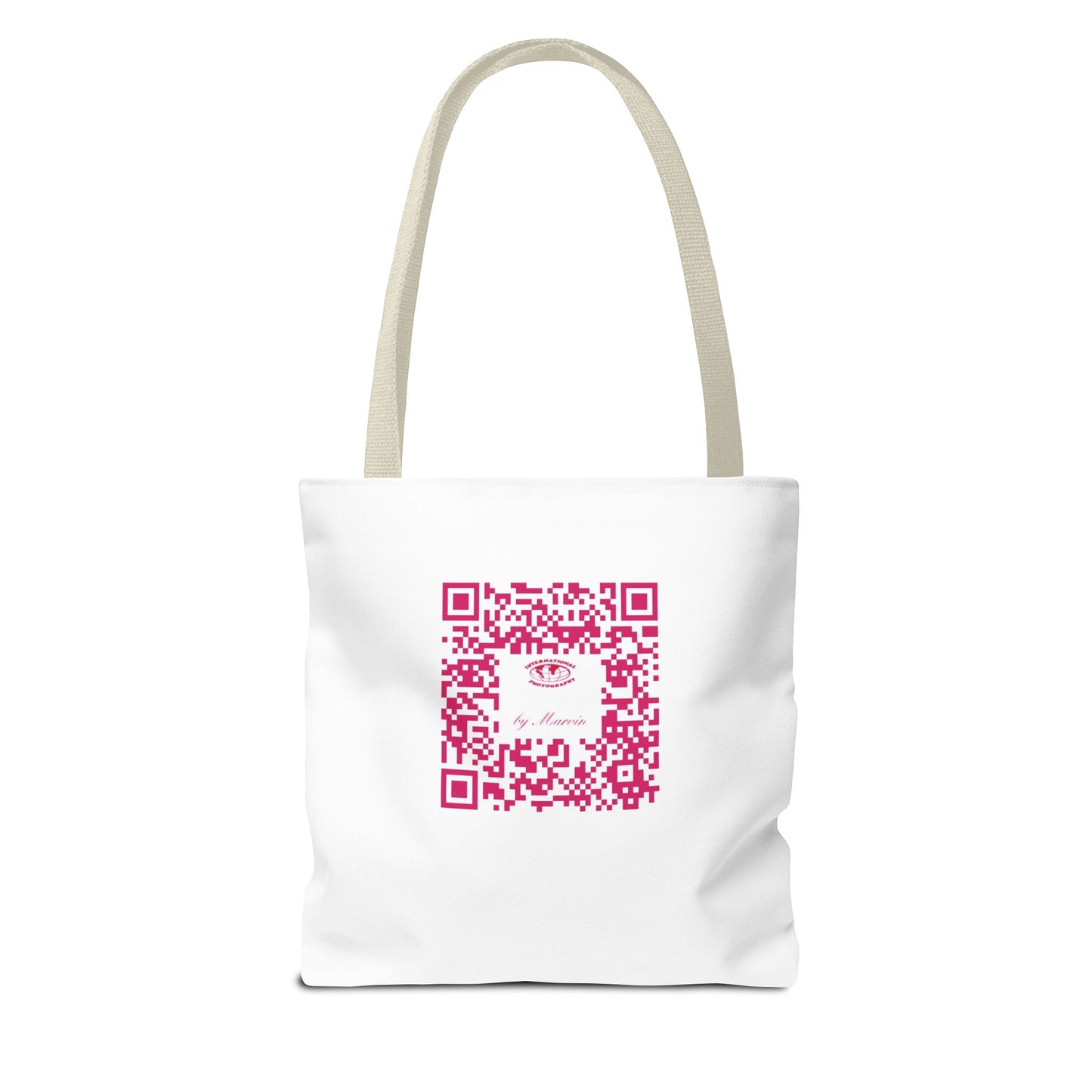 Photography Tote Bag with QR Code, Eco-Friendly Shopping Tote, Art Design Bag, Gift for Photographers, Customizable Travel Bag