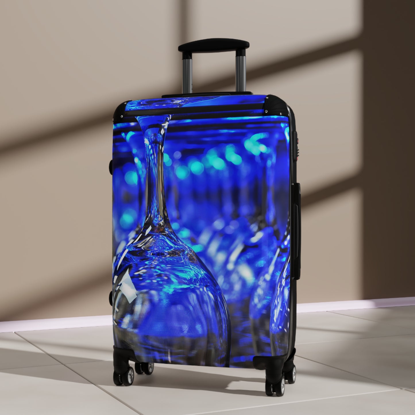 Blue Glassware Design Suitcase