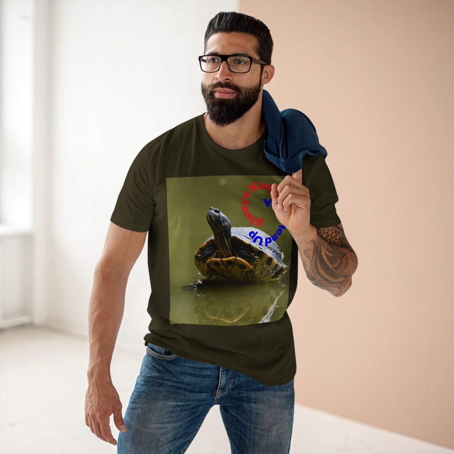 Turtle Photo Tee — 'Hold Your Head Up' Graphic Shirt