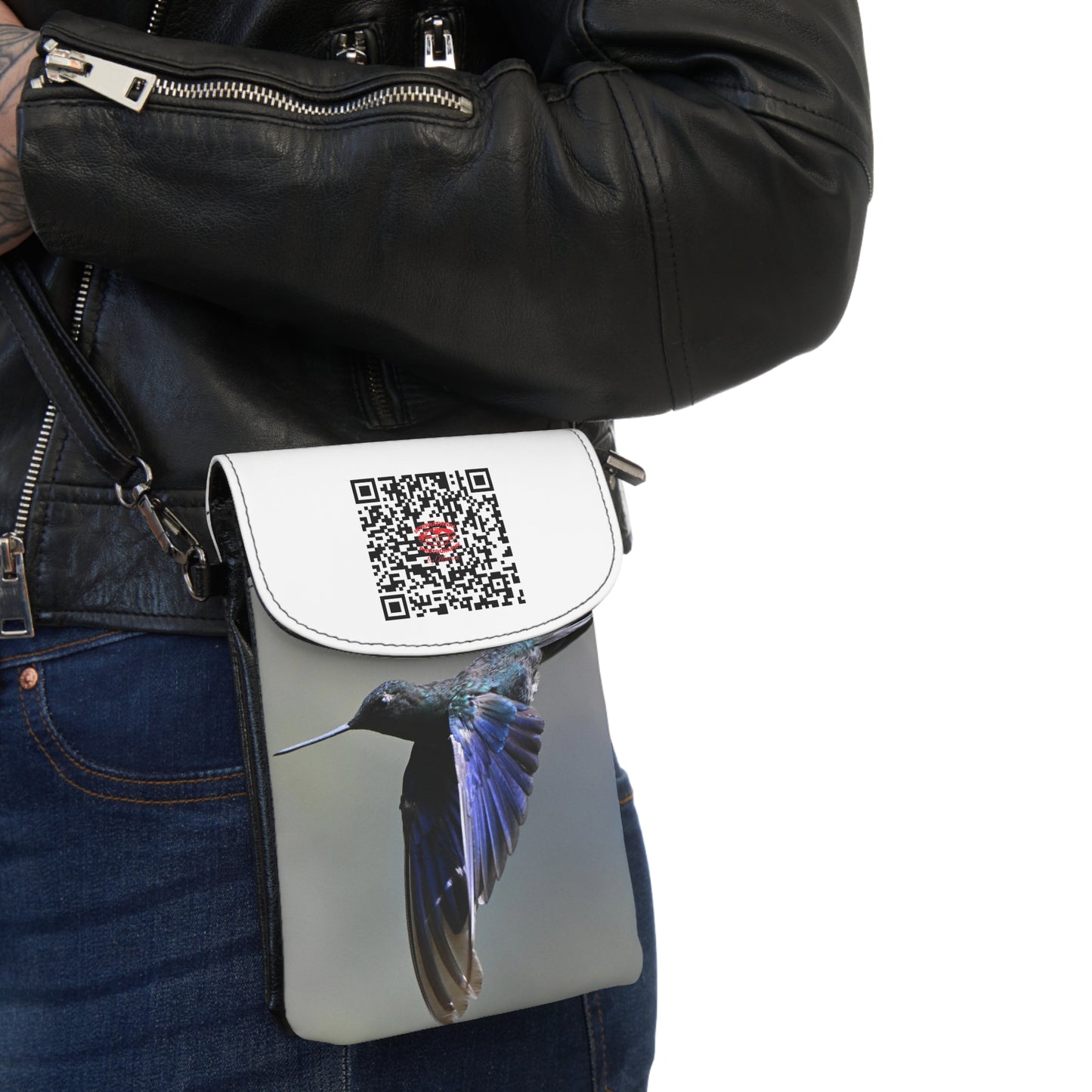 Hummingbird Crossbody Phone Wallet — Small RFID Card Holder Purse