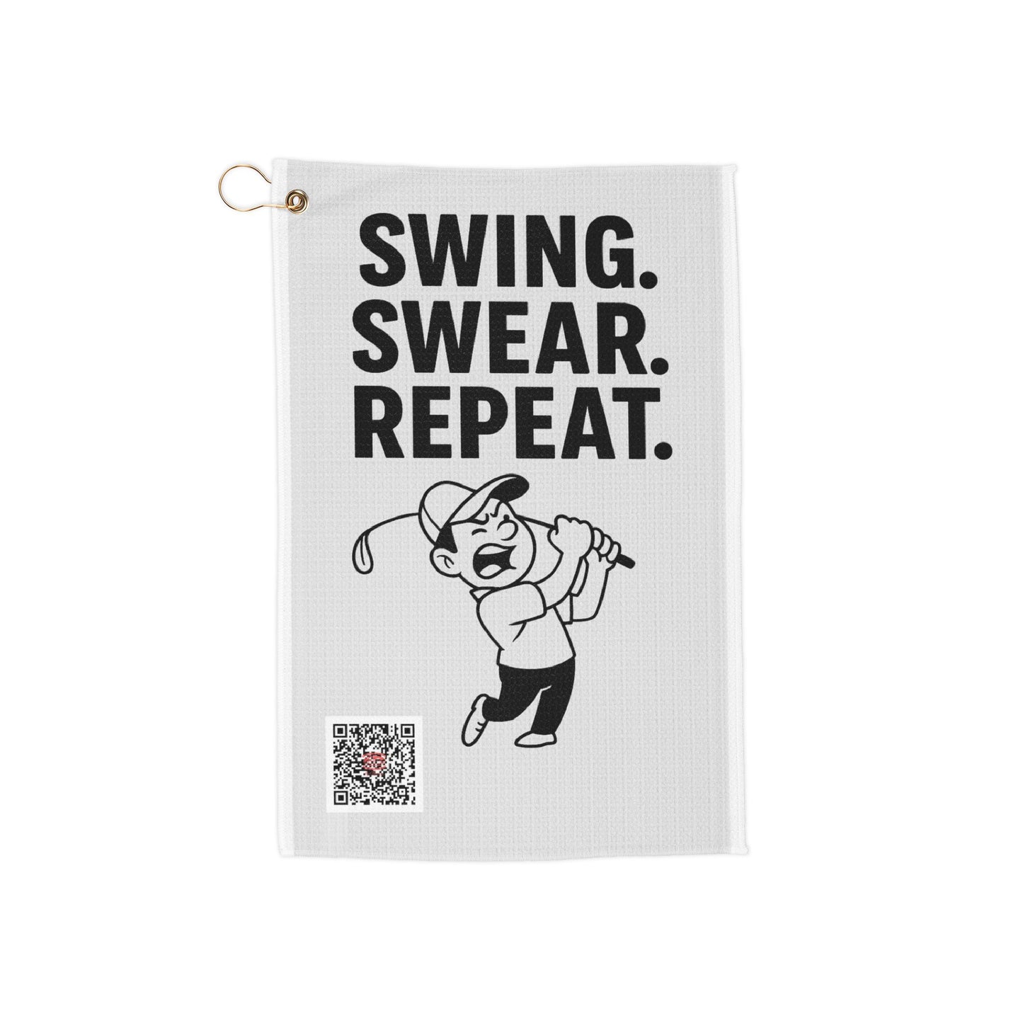 Humorous Golf Towels, Perfect Gift for Golf Lovers, Swing Swear Repeat Design, Fun Golf Accessories, Great for Father’s Day, Golfing Events
