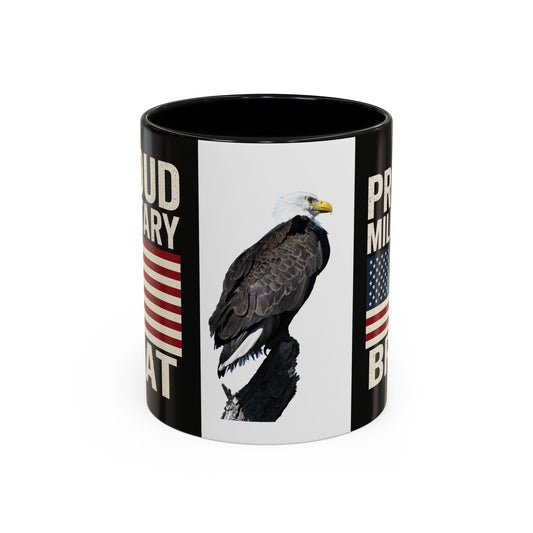 Proud Military Brat Coffee Mug, Veteran Appreciation Gift, Military Family Mug, USA Pride, Father's Day Gift, Patriotic Drinkware